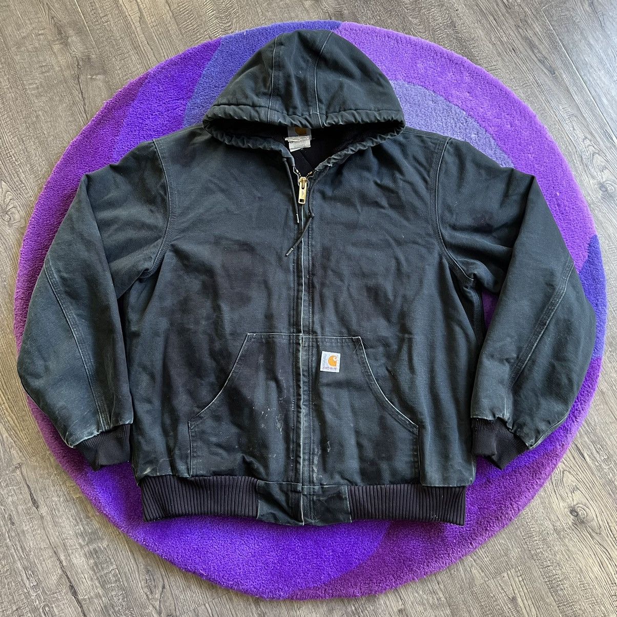 Carhartt Carhartt J140 BLK Quilt Flannel Lined Firm Duck Jacket | Grailed