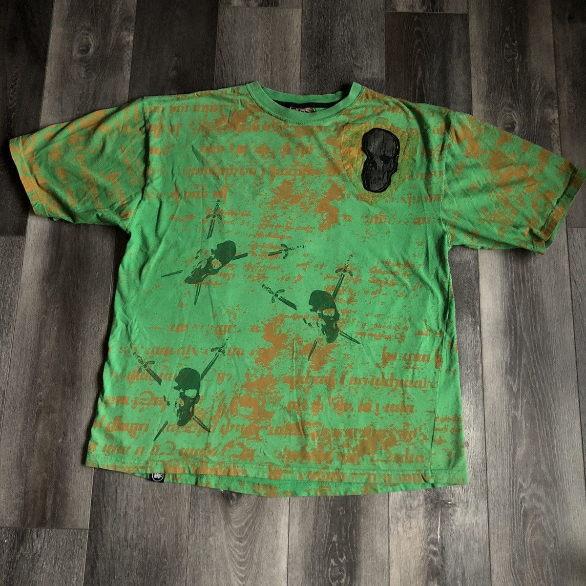 Affliction Vintage 2000s Mecca Skulls True Master Pirate AOP Logo Tee Size US XL / EU 56 / 4 - 1 Thumbnail