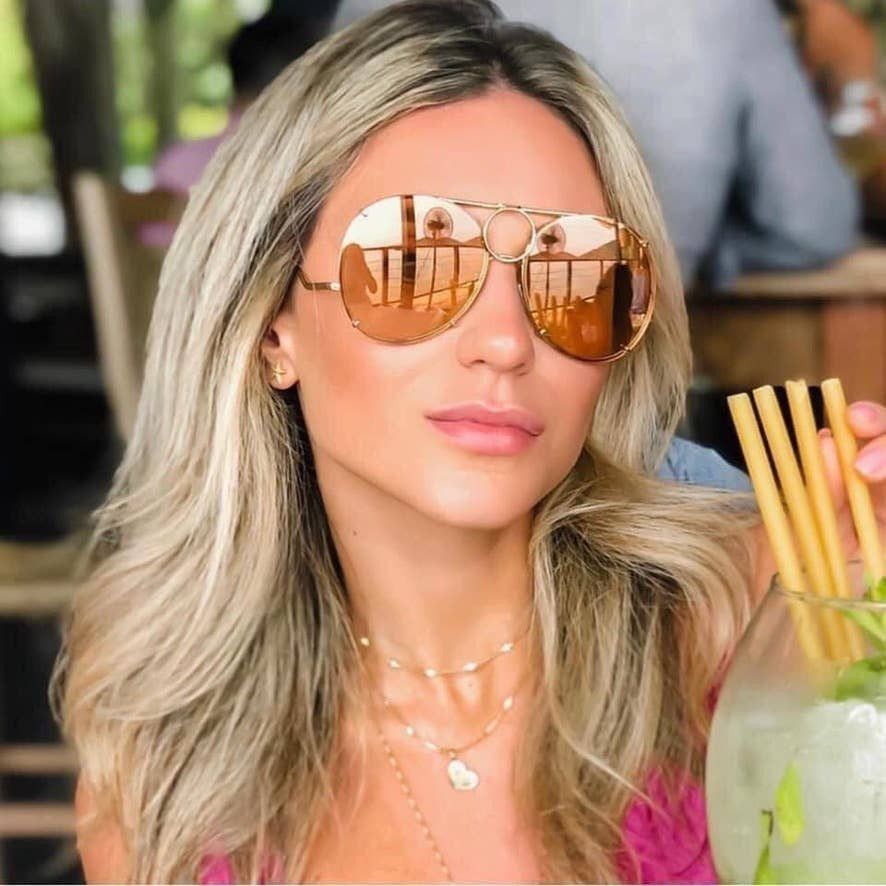 Chloe NEW Chloe CE144S ROMIE Aviator Sunglasses in Gold  display picture 1