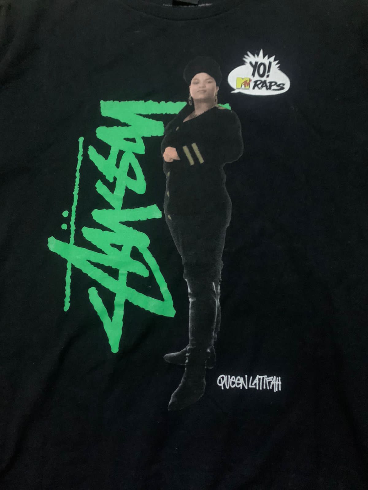 Vintage Stussy Queen Latifah MTV Yo Rap T-Shirt