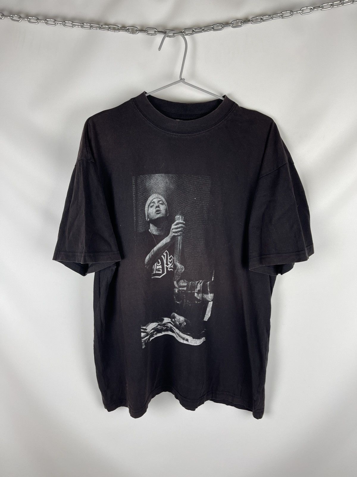 EMINEM Rap T-shirt, Men's L size cotton black type Vintage Second Hand
