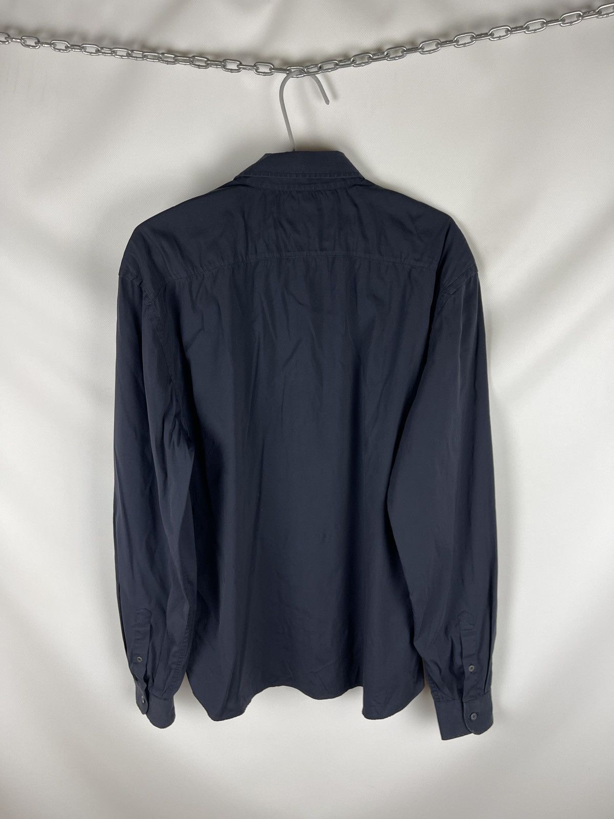 Prada Prada made in Italy navy cotton shirt size 41 16 Size US L / EU 52-54 / 3 - 14 Thumbnail