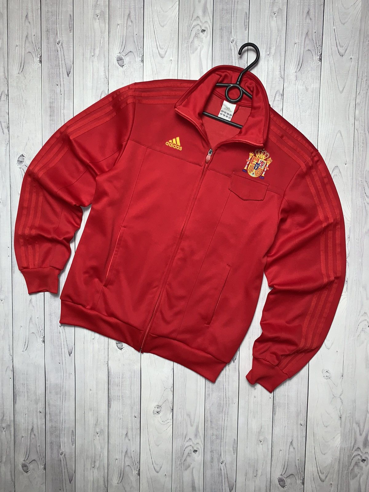 Vintage Adidas soccer Track jacket Spain red Champions 2008