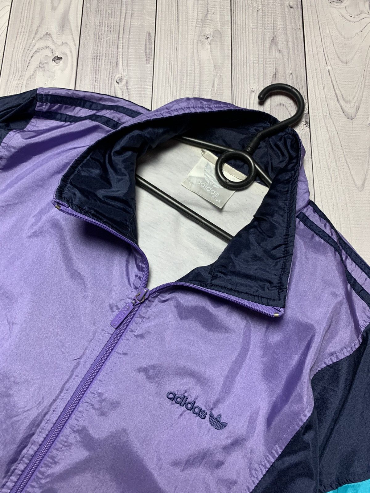 Adidas × Vintage Vintage Adidas track jacket size XL purple nylon Size US XL / EU 56 / 4 - 3 Thumbnail