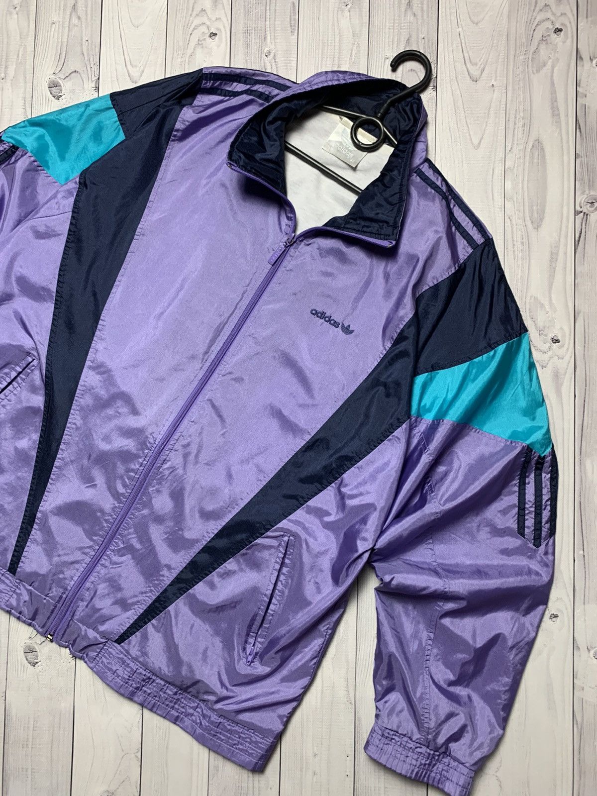 Adidas × Vintage Vintage Adidas track jacket size XL purple nylon Size US XL / EU 56 / 4 - 2 Thumbnail