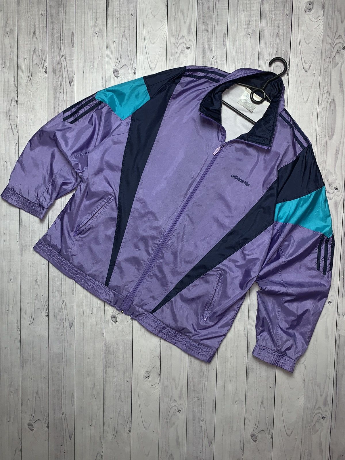 Adidas × Vintage Vintage Adidas track jacket size XL purple nylon Size US XL / EU 56 / 4 - 1 Thumbnail