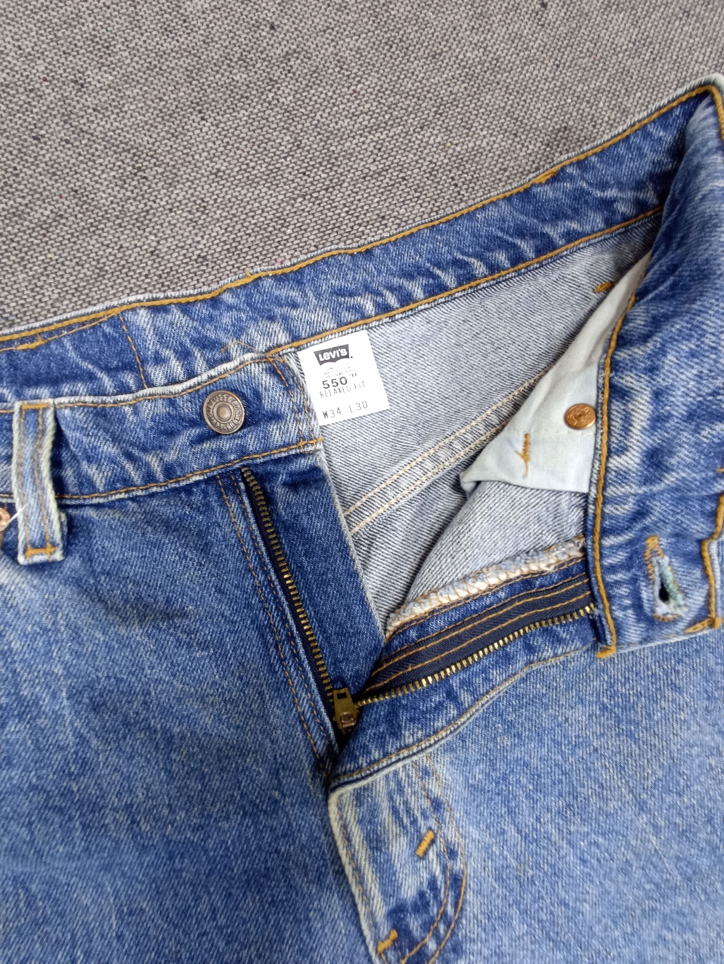 Jean × Levi's × Vintage 90s Vintage Levis 550 Blue Wash Jeans - J121 Size US 33 - 3 Thumbnail