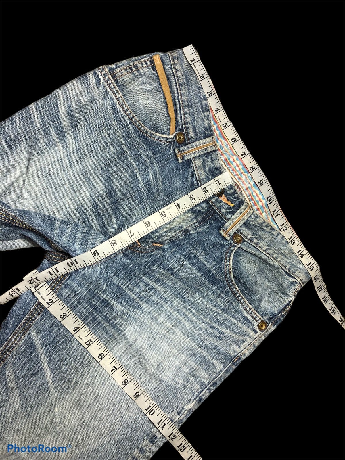 Edwin × Japanese Brand FLARE DISTRESSED EDWIN XV WASHED BLUE JEANS Size US 31 - 7 Thumbnail