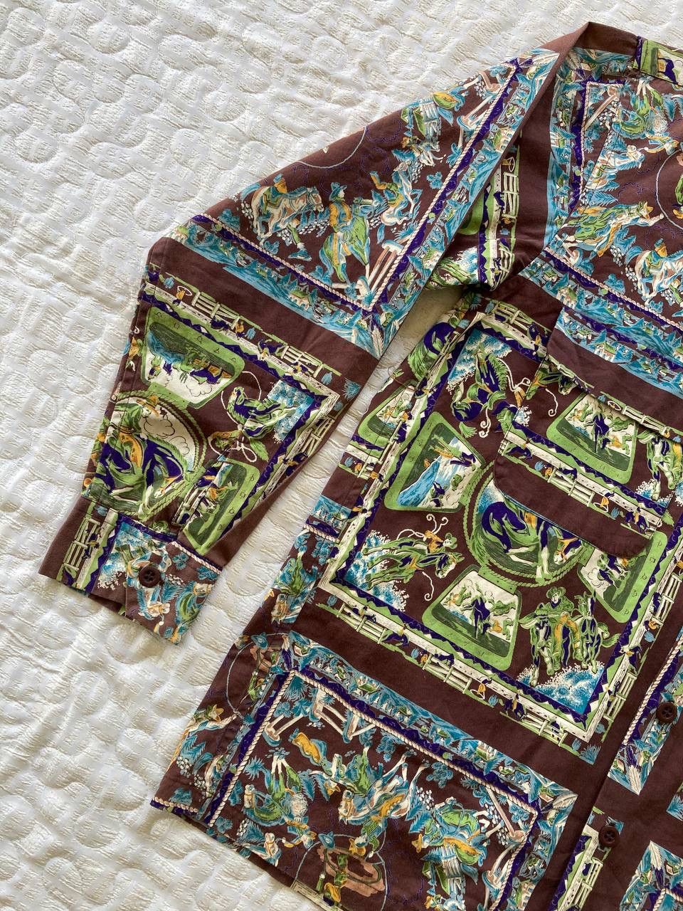 Cowboy Fullprint Button Up Shirt By Sugar Cane