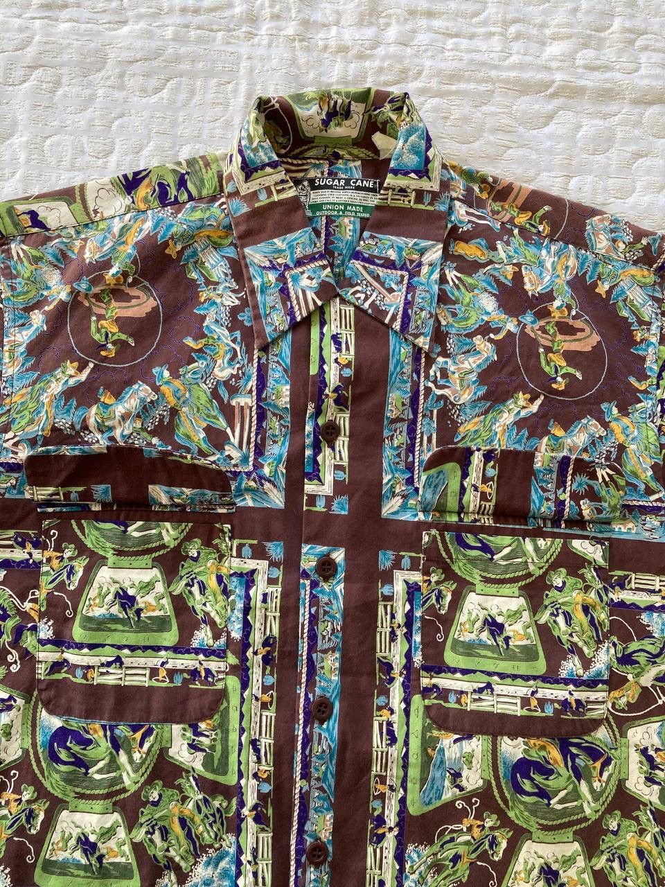 Cowboy Fullprint Button Up Shirt By Sugar Cane