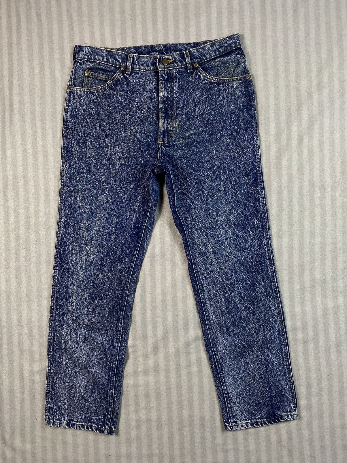 Lee × Vintage Vintage Lee 80s Stone Wash Denim Good Condition Size US 34 / EU 50 - 1 Thumbnail