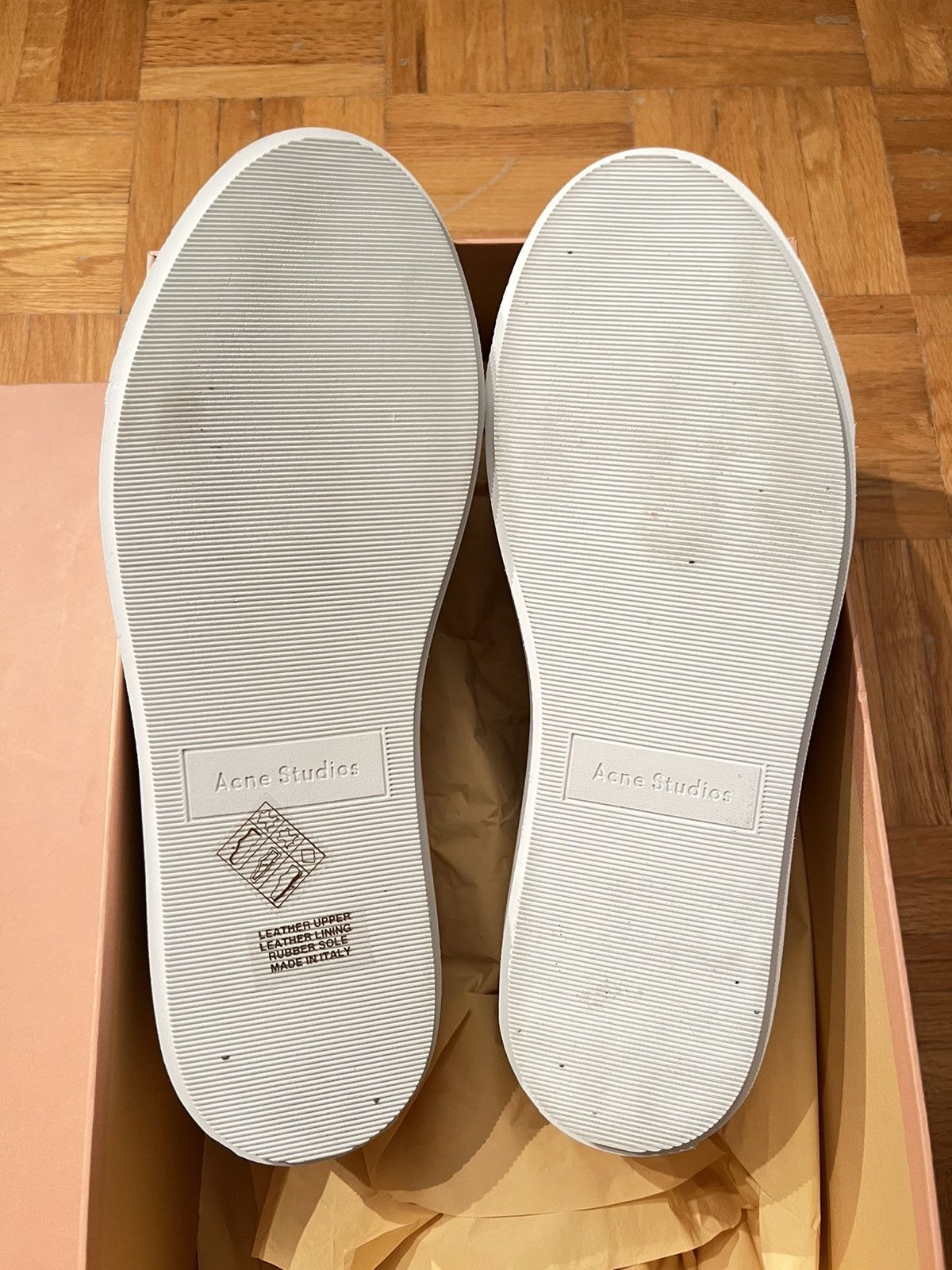 Acne Studios NEW 40 White Adrian Classic Sneakers Grain Leather Shoes Size US 7 / EU 40 - 7 Thumbnail