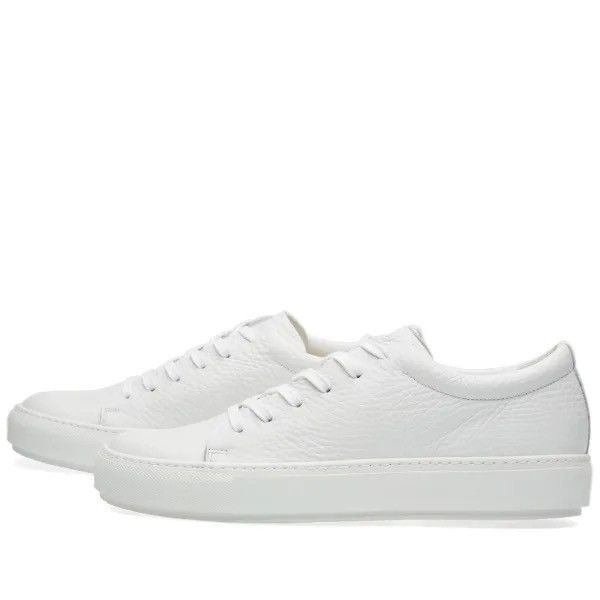 Acne Studios NEW 40 White Adrian Classic Sneakers Grain Leather Shoes Size US 7 / EU 40 - 5 Thumbnail