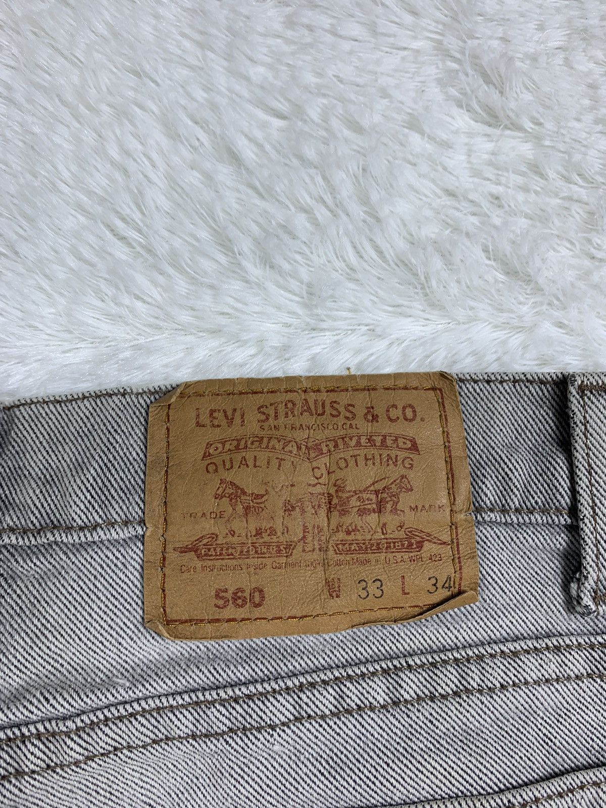 Levi's × Vintage 90's Vintage Levis 560 Light Wash Grey Jeans Size US 33 - 23 Thumbnail