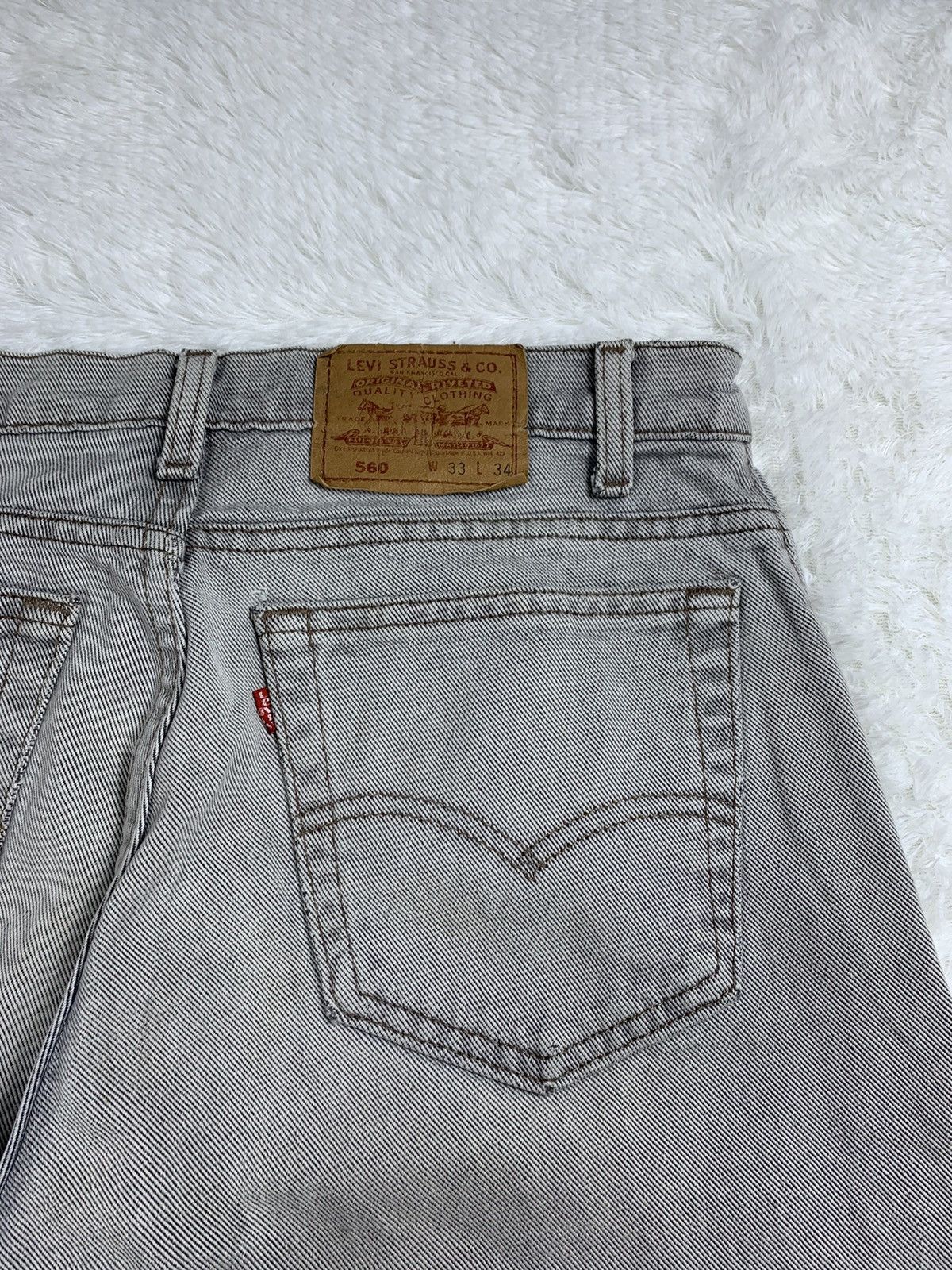 Levi's × Vintage 90's Vintage Levis 560 Light Wash Grey Jeans Size US 33 - 22 Thumbnail