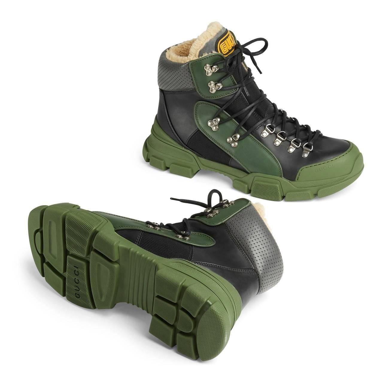 Gucci NEW Flashtrek Hiking Shearling Wool Fur Boots Sneakers Size US 8 / EU 41 - 3 Thumbnail