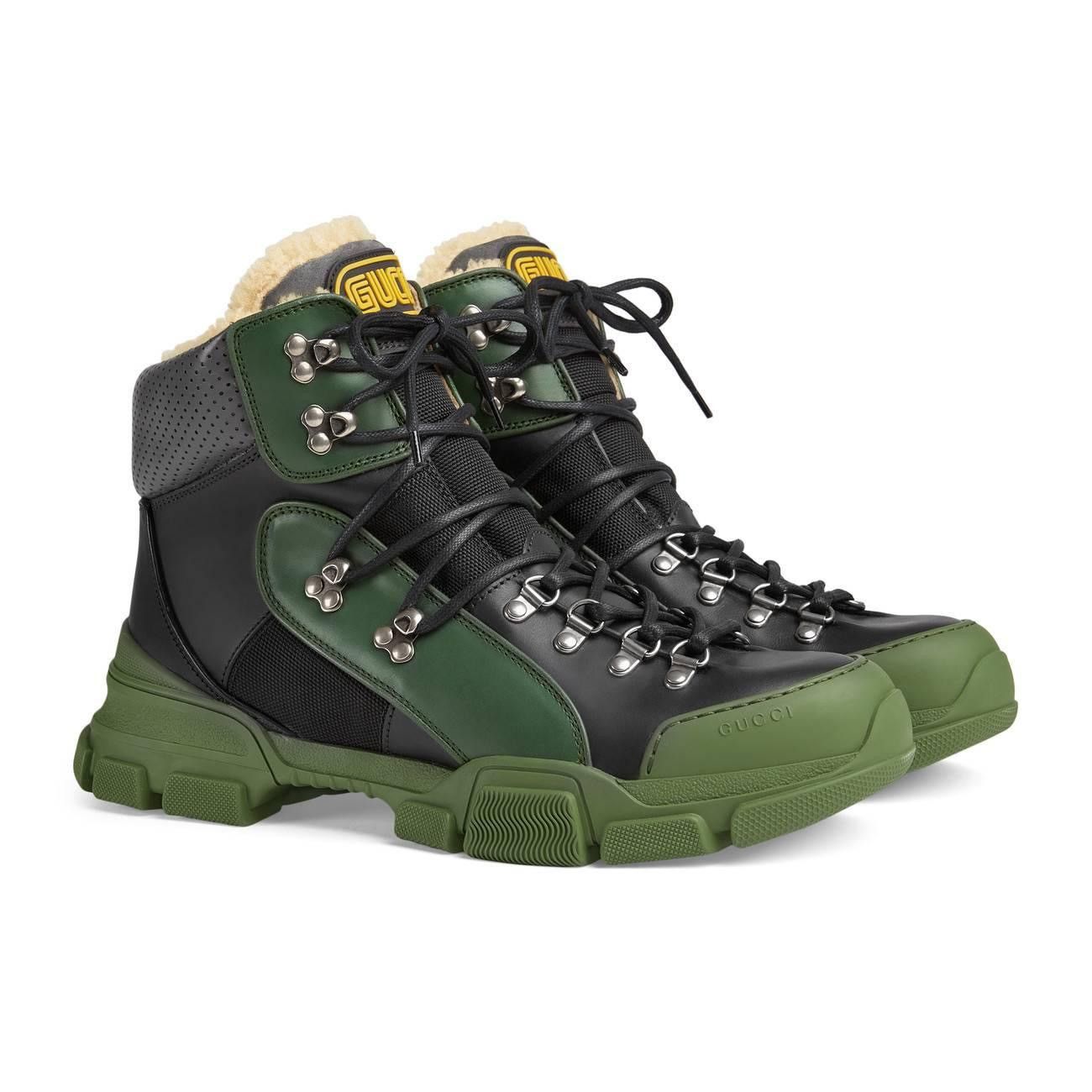 Gucci NEW Flashtrek Hiking Shearling Wool Fur Boots Sneakers Size US 8 / EU 41 - 2 Thumbnail