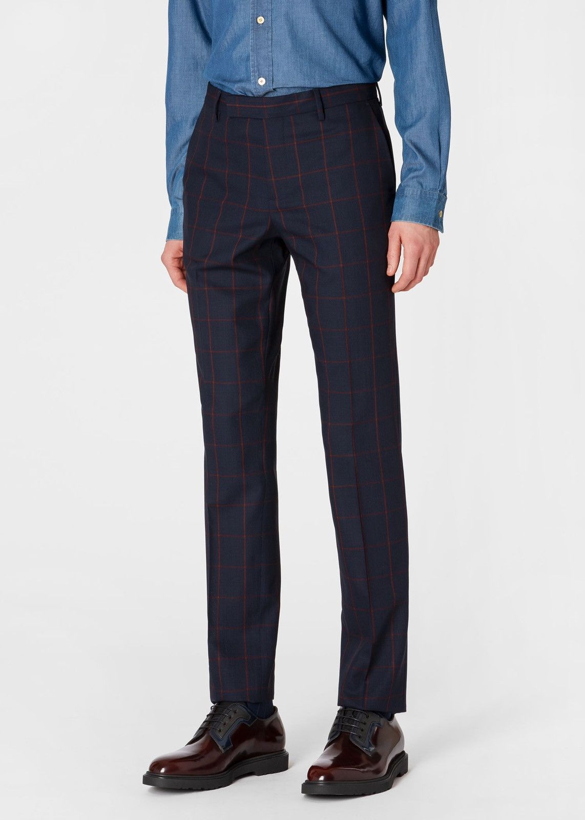 Paul Smith NEW sz32 Slim Windowpane Check Loro Piana Wool Trouser Pants Size US 32 / EU 48 - 1 Thumbnail