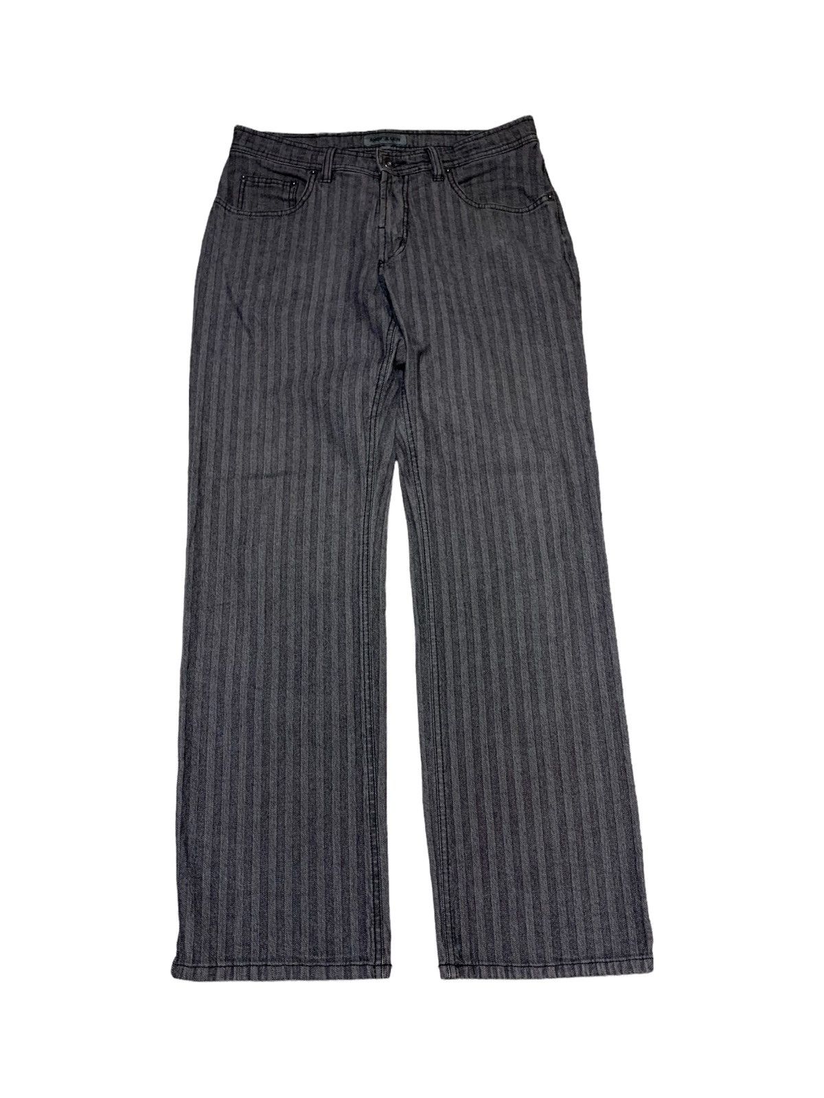 Pioneer Striped Gray Straight Leg Jeans 32x32