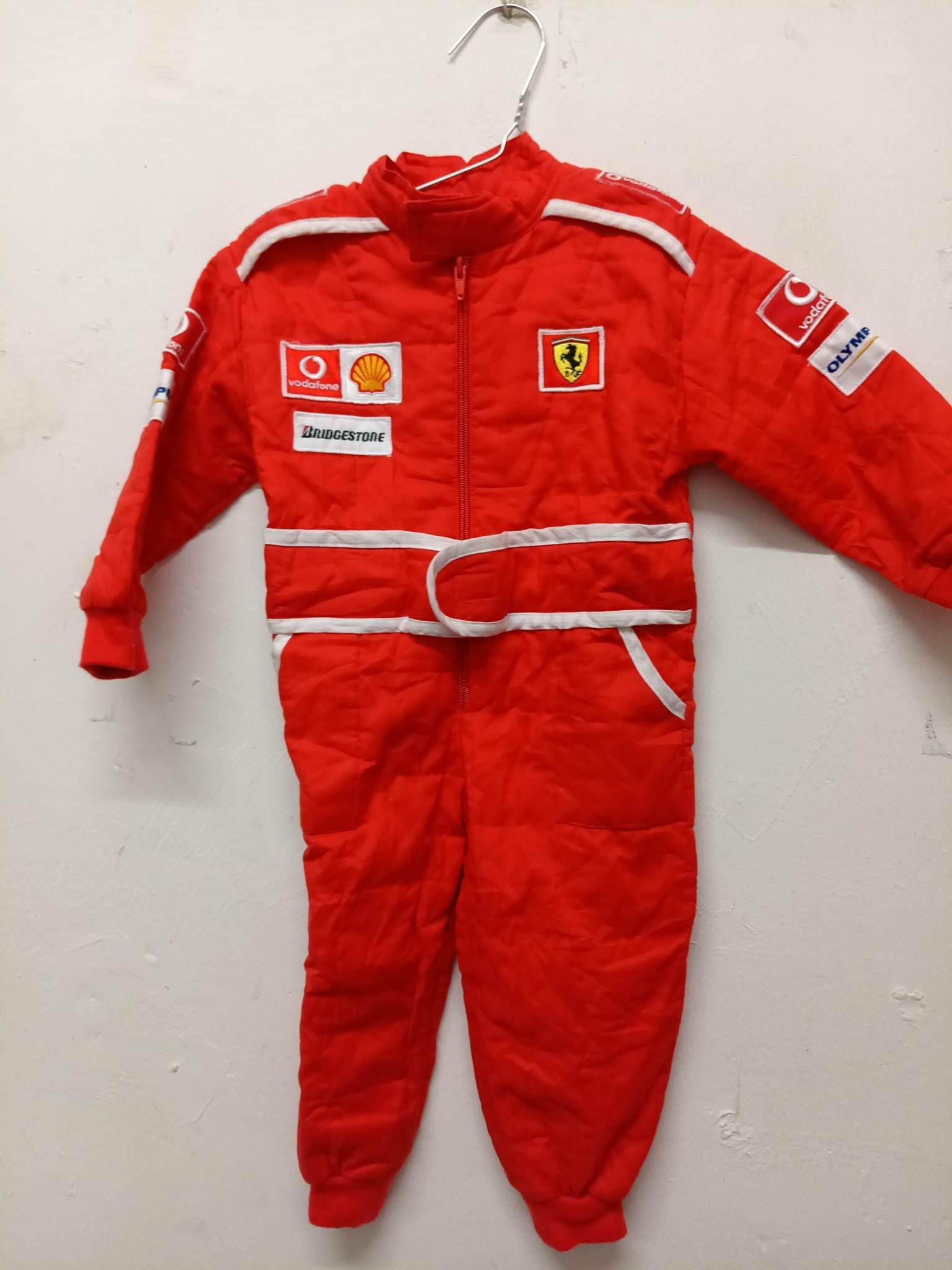 image of VTG Ferrari Coveralls Jumpsuit For Kids in Red (Size 26)