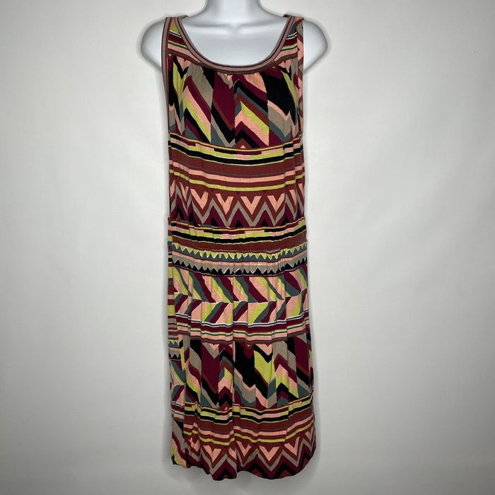 Missoni M by Missoni Striped Geometric Print Sleeveless Shift Dress