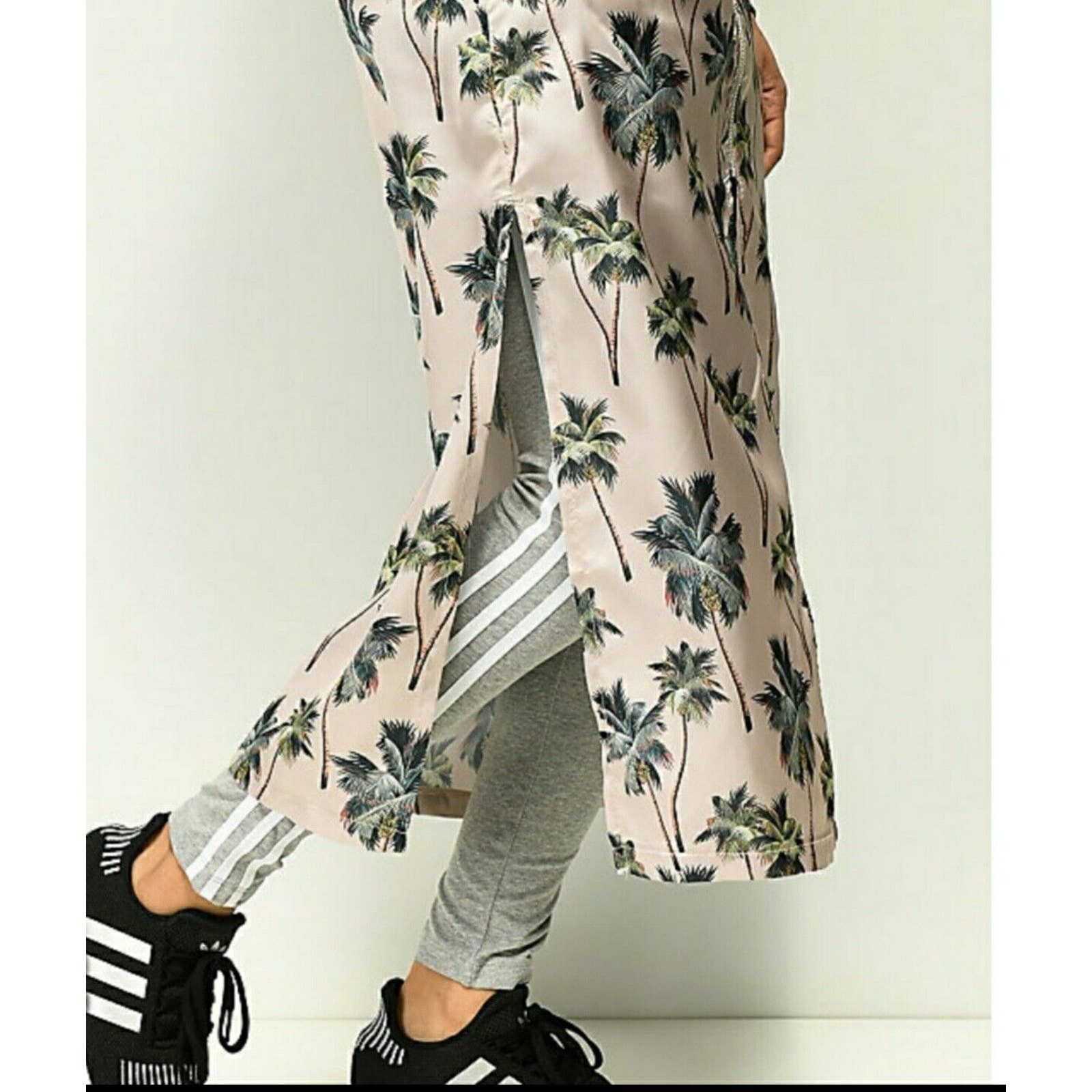 ADIDAS Long Track Satin Palm Tree Jacket Size L