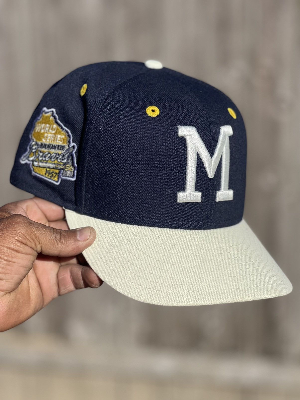 Sneakertown 59FIFTY Milwaukee Braves 1957 World Series Morton Salt Navy 7  1/4