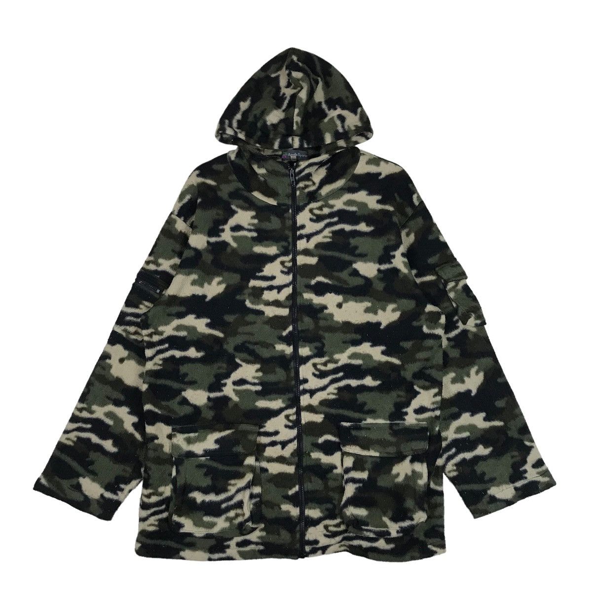 Vintage Aiuola Sports Camouflage Military Jacket Sweater