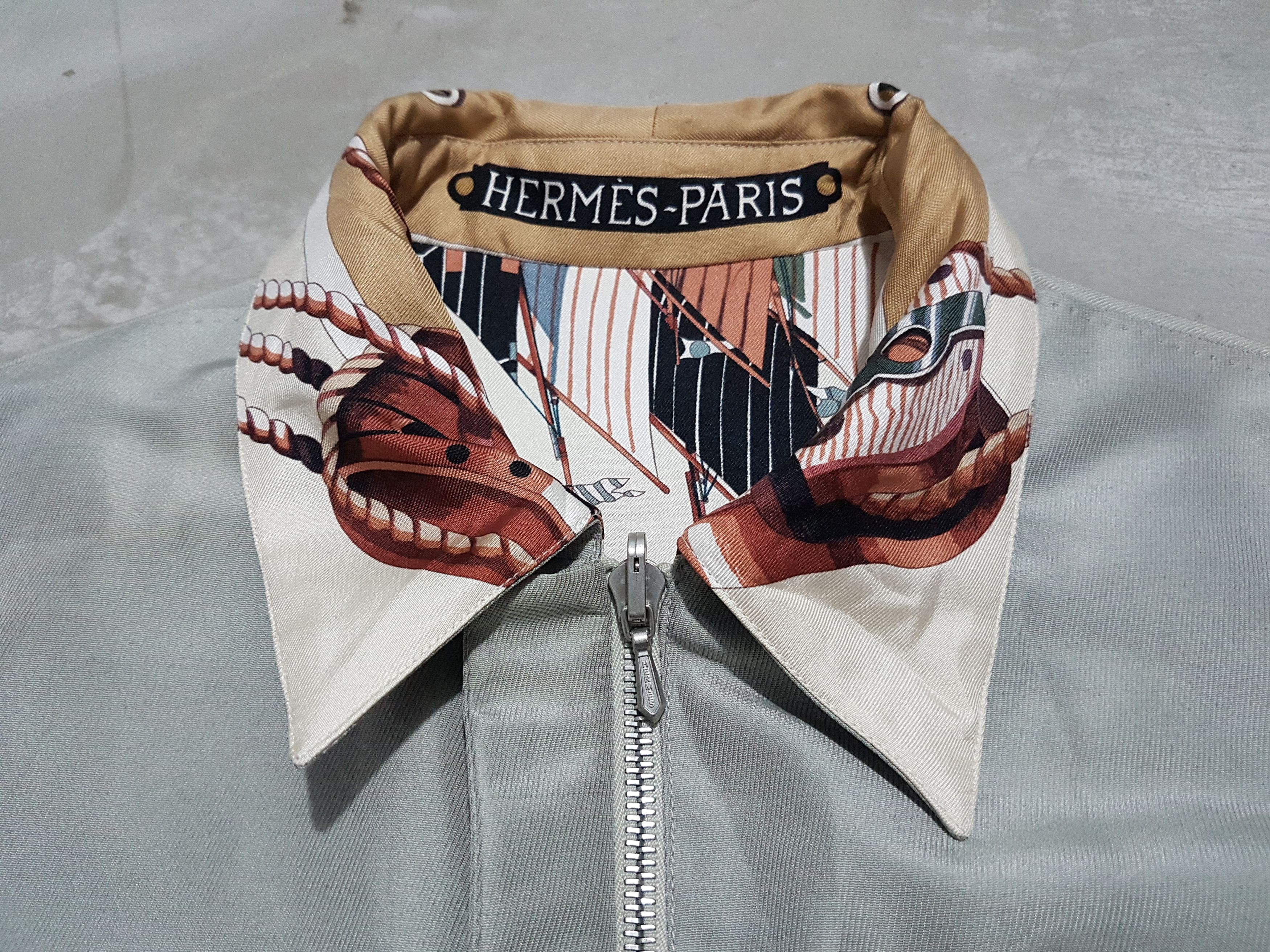 Hermes Hermes Sailboat & Lighthouse Silk & Cotton Reversible Jacket Size XS / US 0-2 / IT 36-38 - 17 Thumbnail