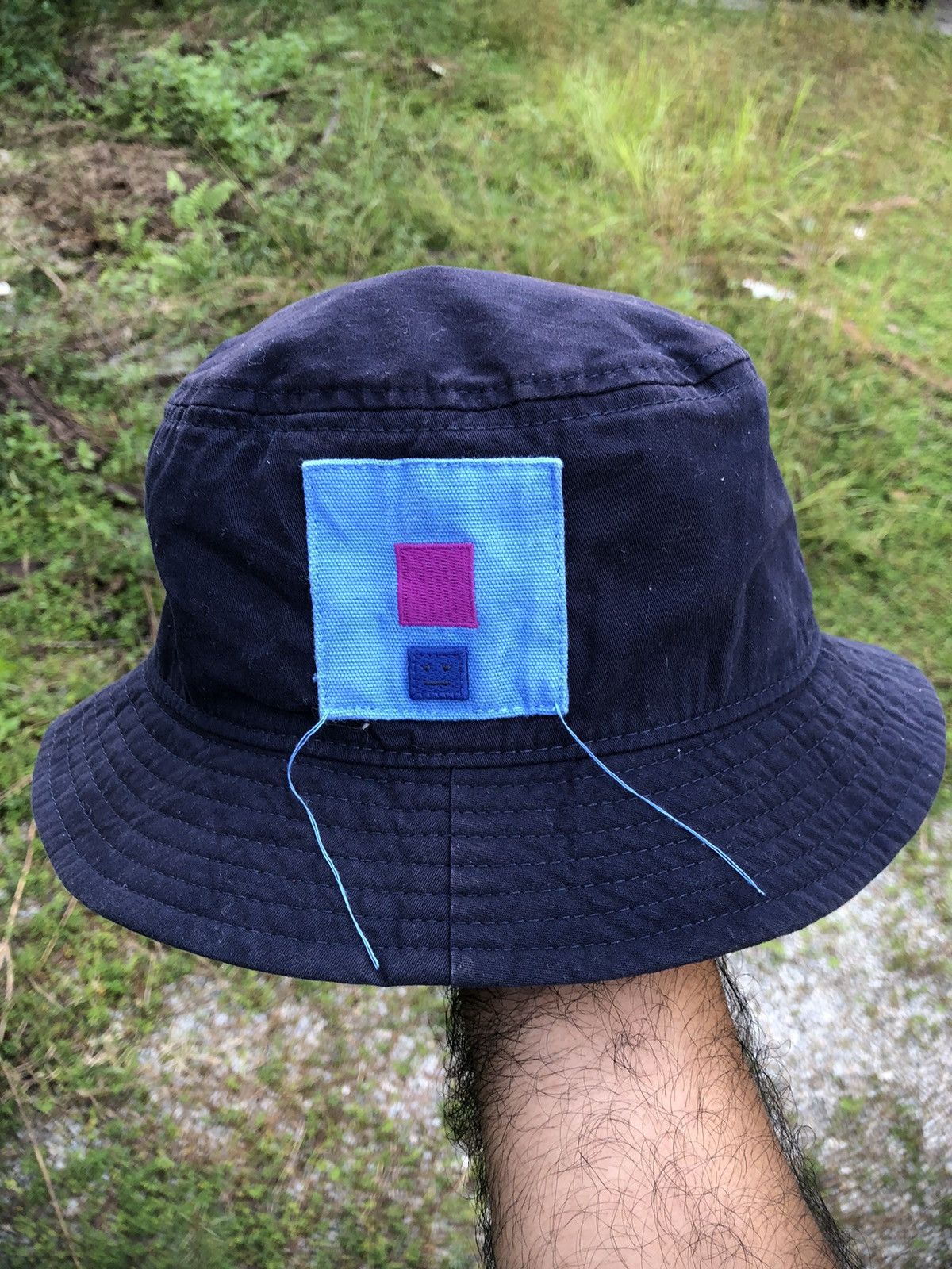 Acne Studios Buk Face Co Tw Flag Navy Hat