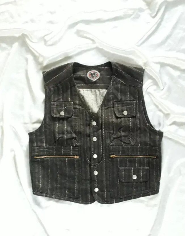Japanese Brand 💥Stripe japanese harajuku denim vest Size US M / EU 48-50 / 2 - 1 Thumbnail