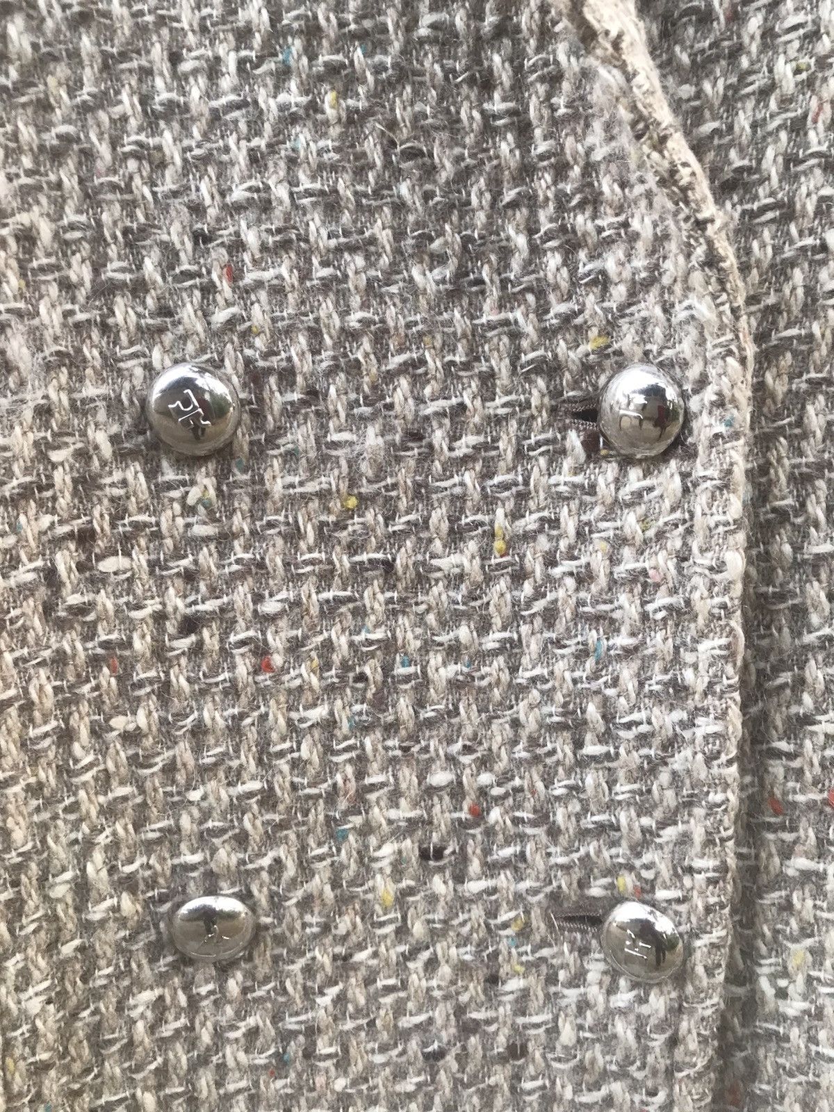 Courreges ARCHIVE Courrèges Paris Silver Logo Button Heavy Tweed Coat Size M / US 6-8 / IT 42-44 - 4 Thumbnail
