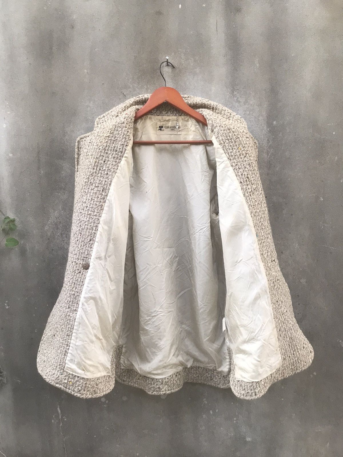 Courreges ARCHIVE Courrèges Paris Silver Logo Button Heavy Tweed Coat Size M / US 6-8 / IT 42-44 - 12 Thumbnail