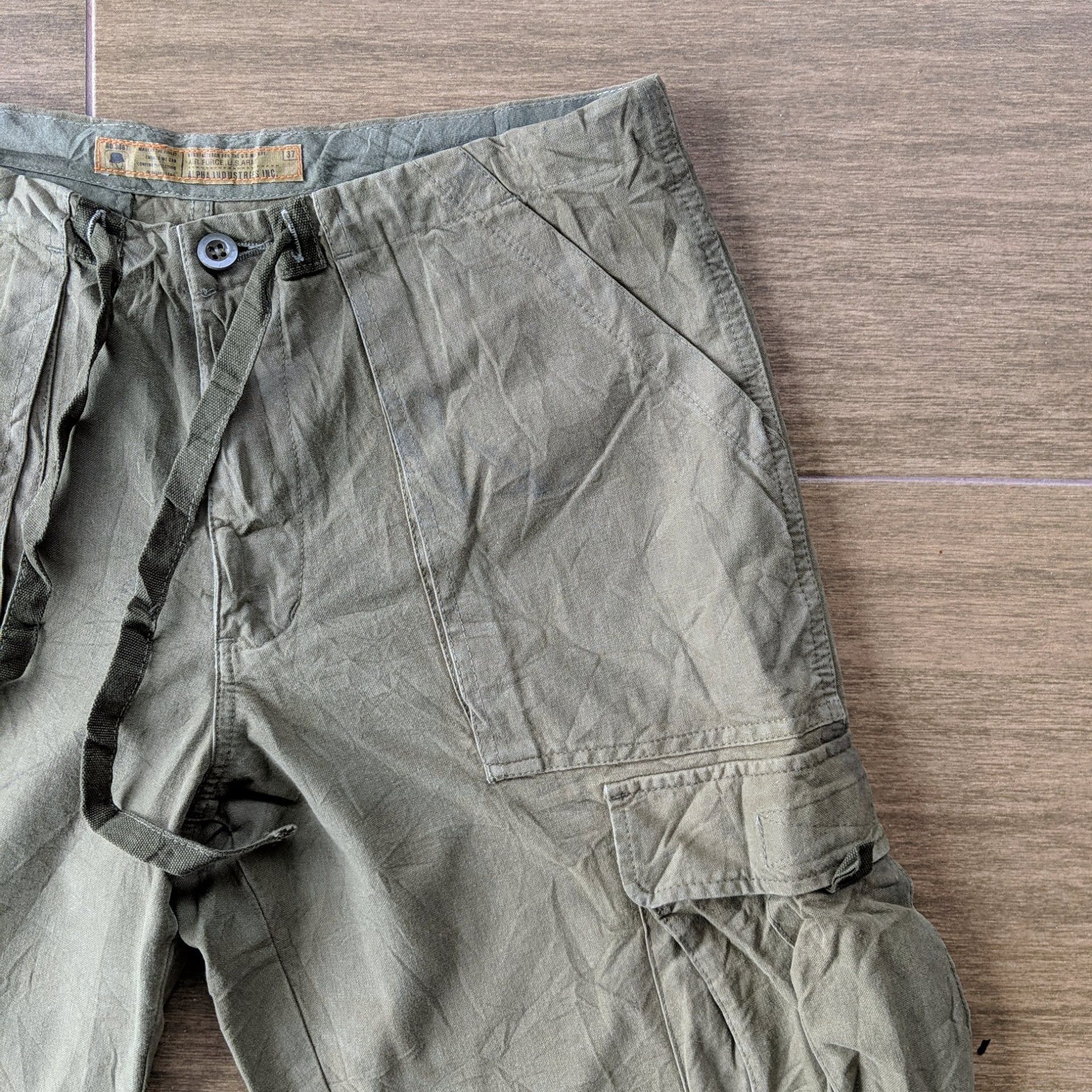 Japanese Brand Alpha Industries Tactical Multipocket Distressed Cargo Pants Size US 32 / EU 48 - 4 Thumbnail