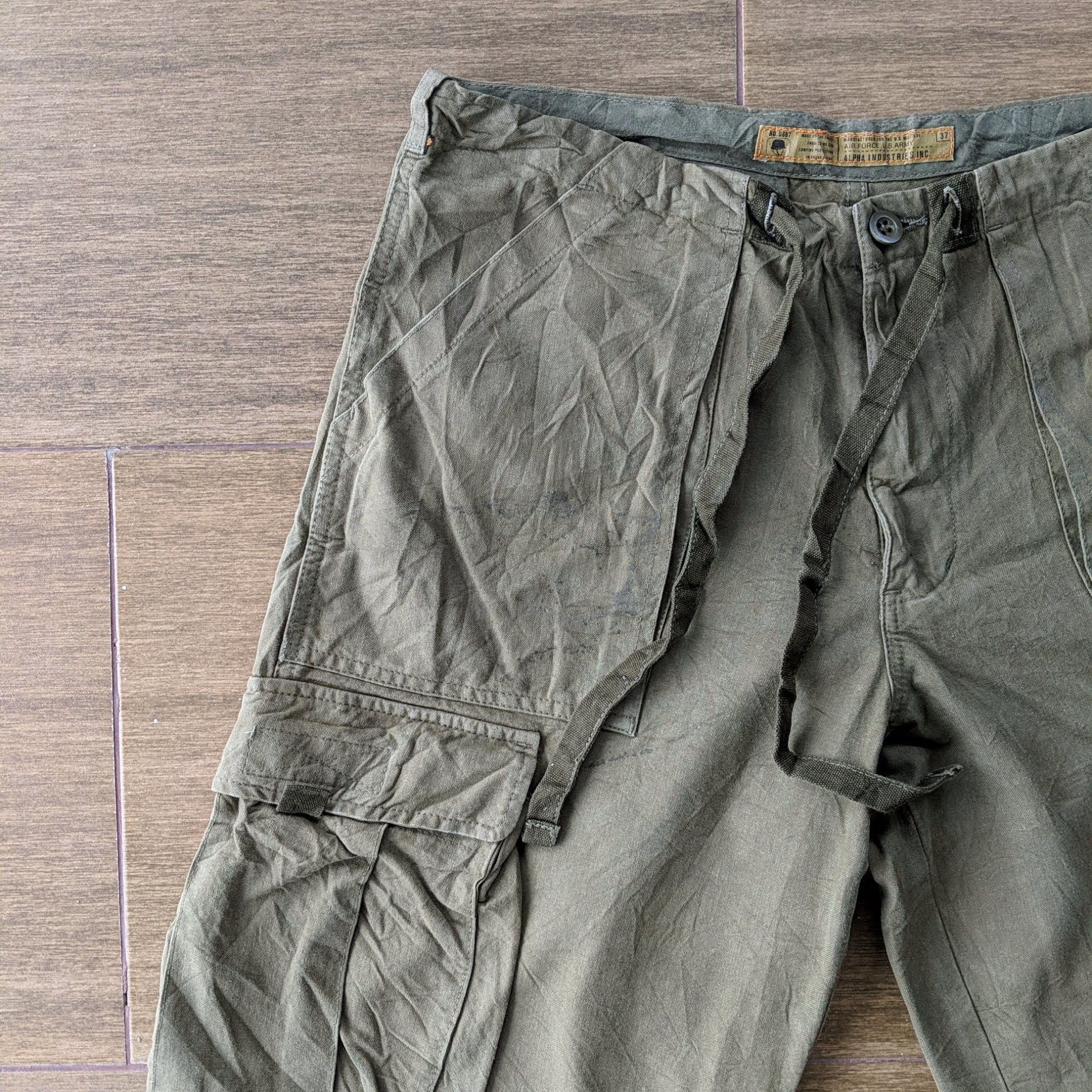 Japanese Brand Alpha Industries Tactical Multipocket Distressed Cargo Pants Size US 32 / EU 48 - 3 Thumbnail