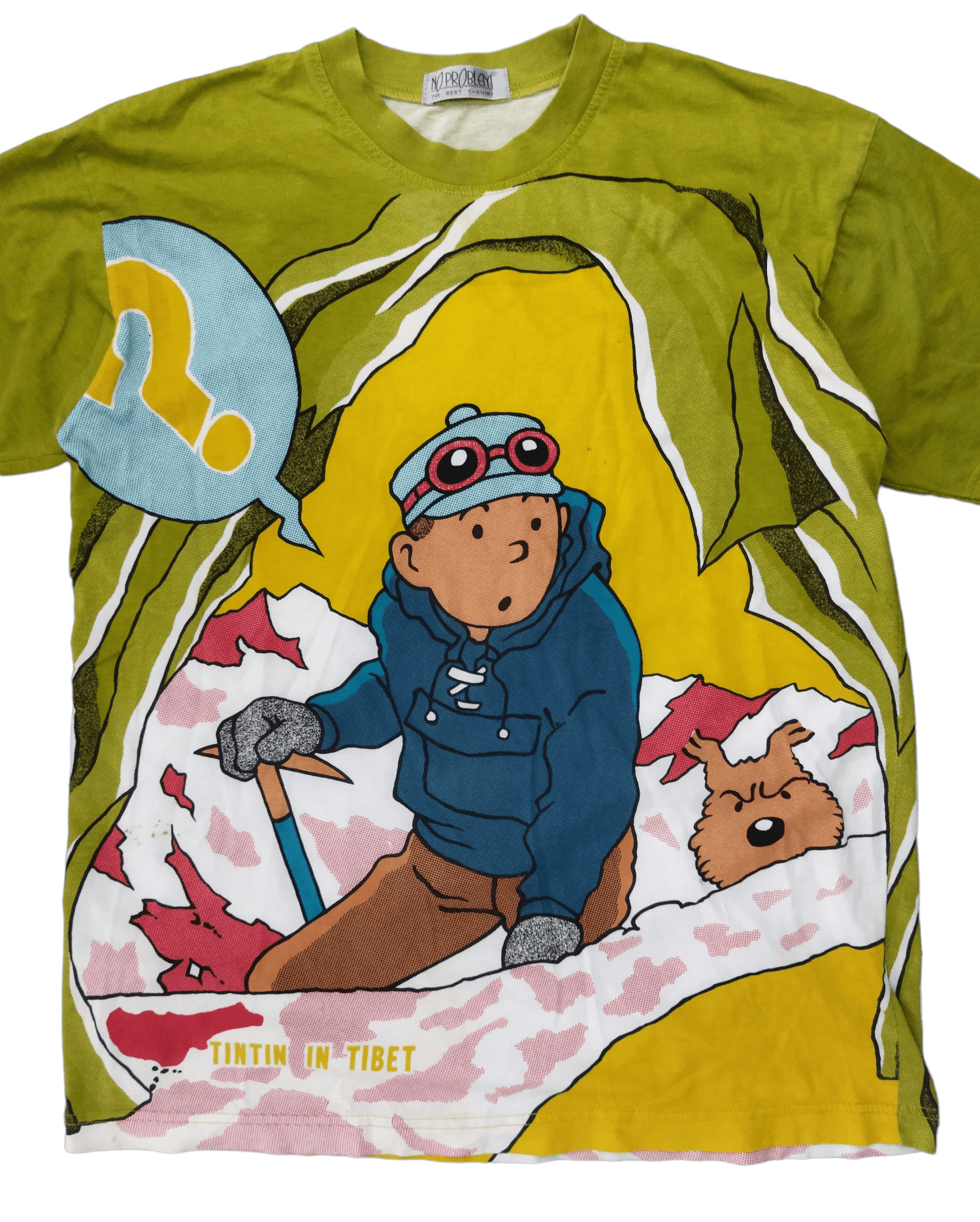 Rare Vintage Tin Tin in Tibet Full Print Cartoon T-Shirt