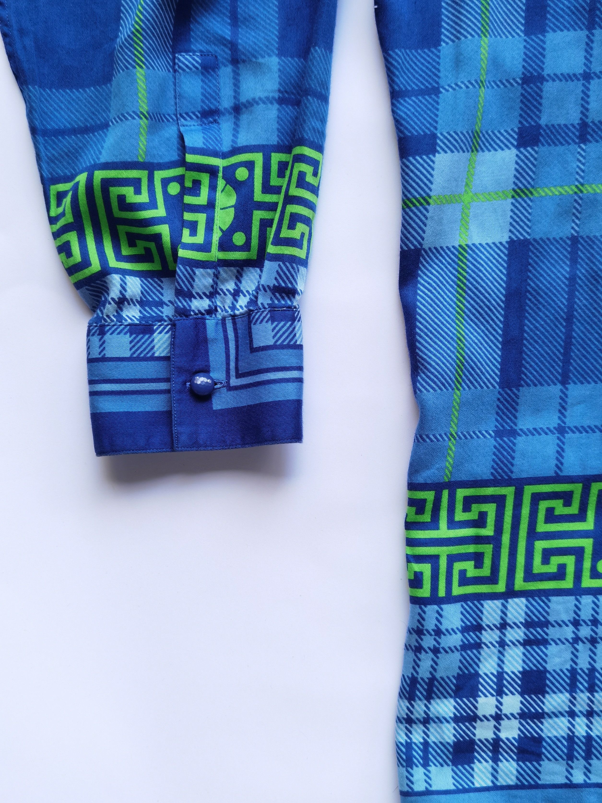 Versace Authentic Gianni Versace ISTANTE Plaid Greek Key Shirt 46 IT Size US S / EU 44-46 / 1 - 7 Thumbnail
