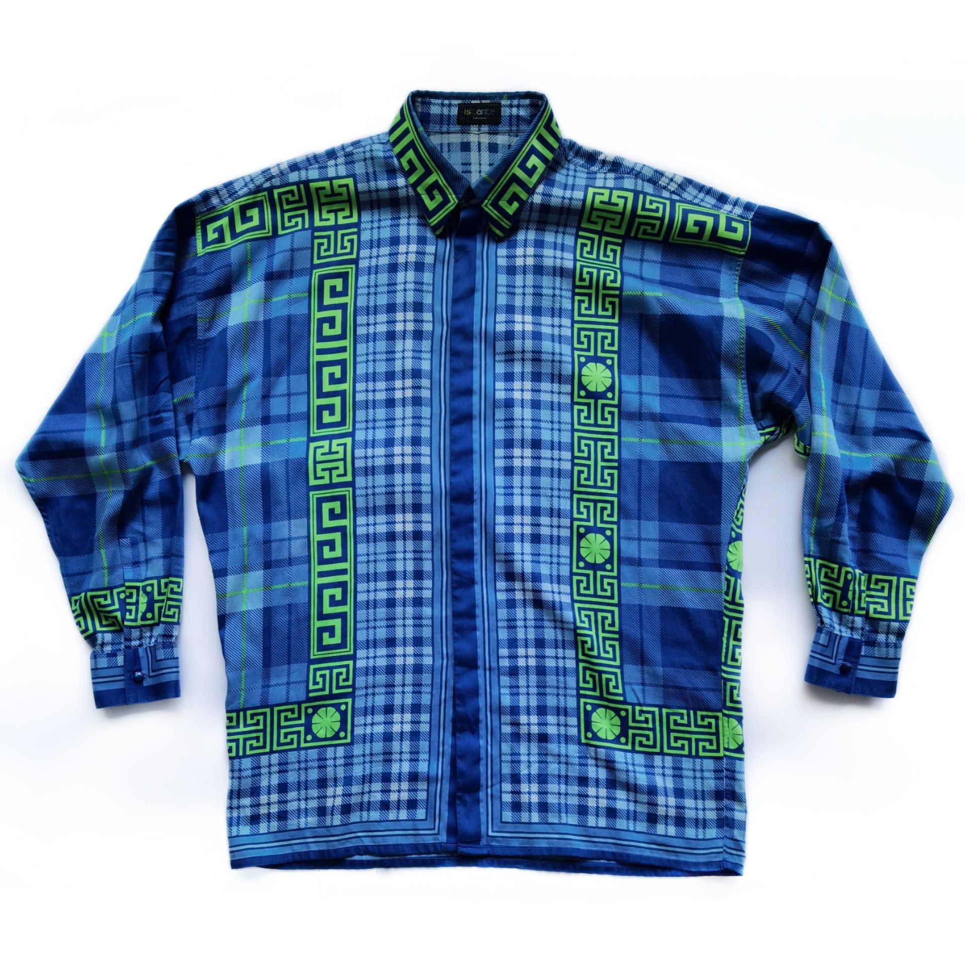Versace Authentic Gianni Versace ISTANTE Plaid Greek Key Shirt 46 IT Size US S / EU 44-46 / 1 - 1 Thumbnail