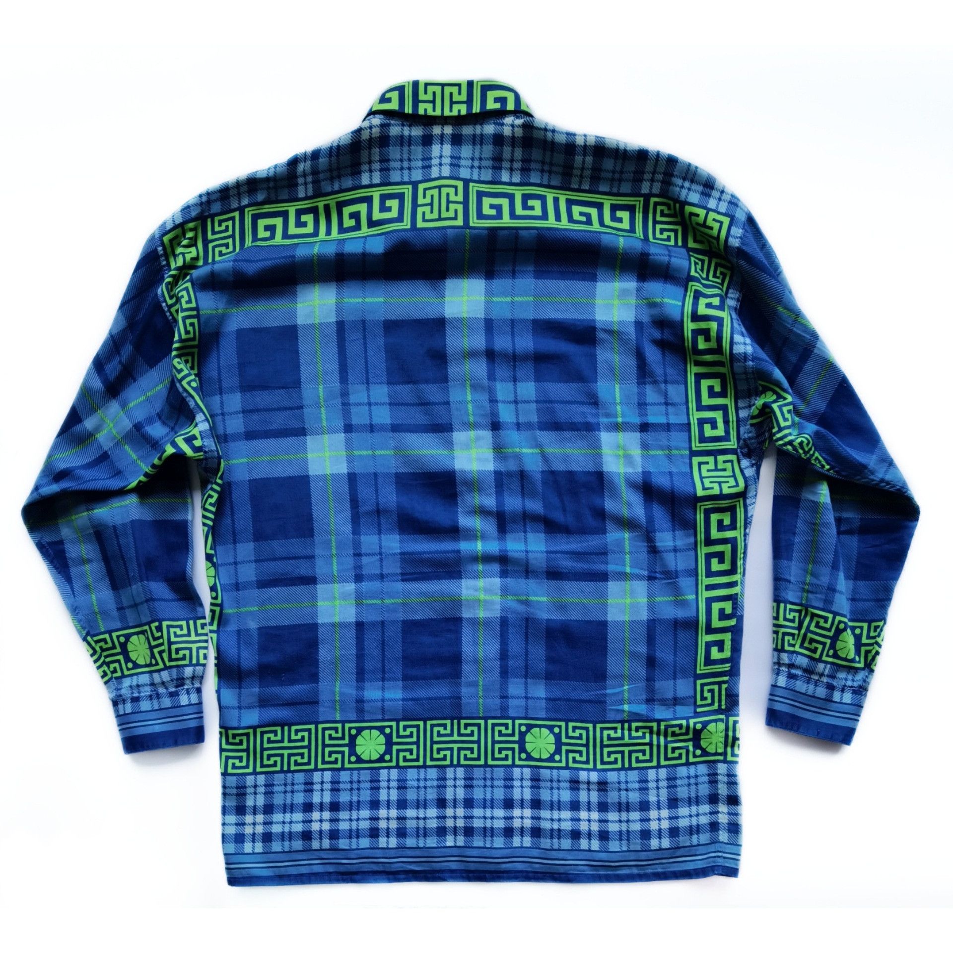 Versace Authentic Gianni Versace ISTANTE Plaid Greek Key Shirt 46 IT Size US S / EU 44-46 / 1 - 2 Thumbnail