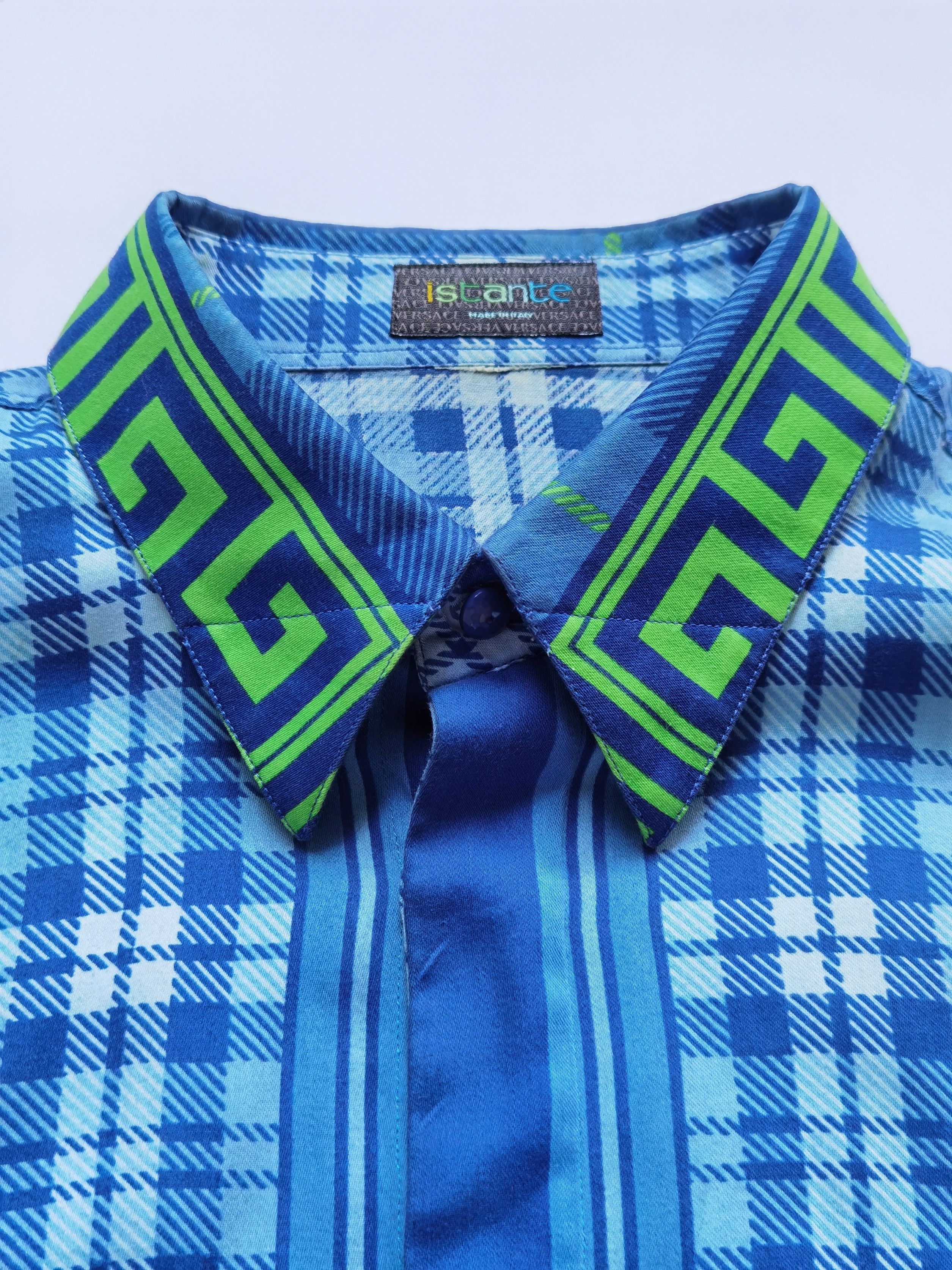 Versace Authentic Gianni Versace ISTANTE Plaid Greek Key Shirt 46 IT Size US S / EU 44-46 / 1 - 3 Thumbnail