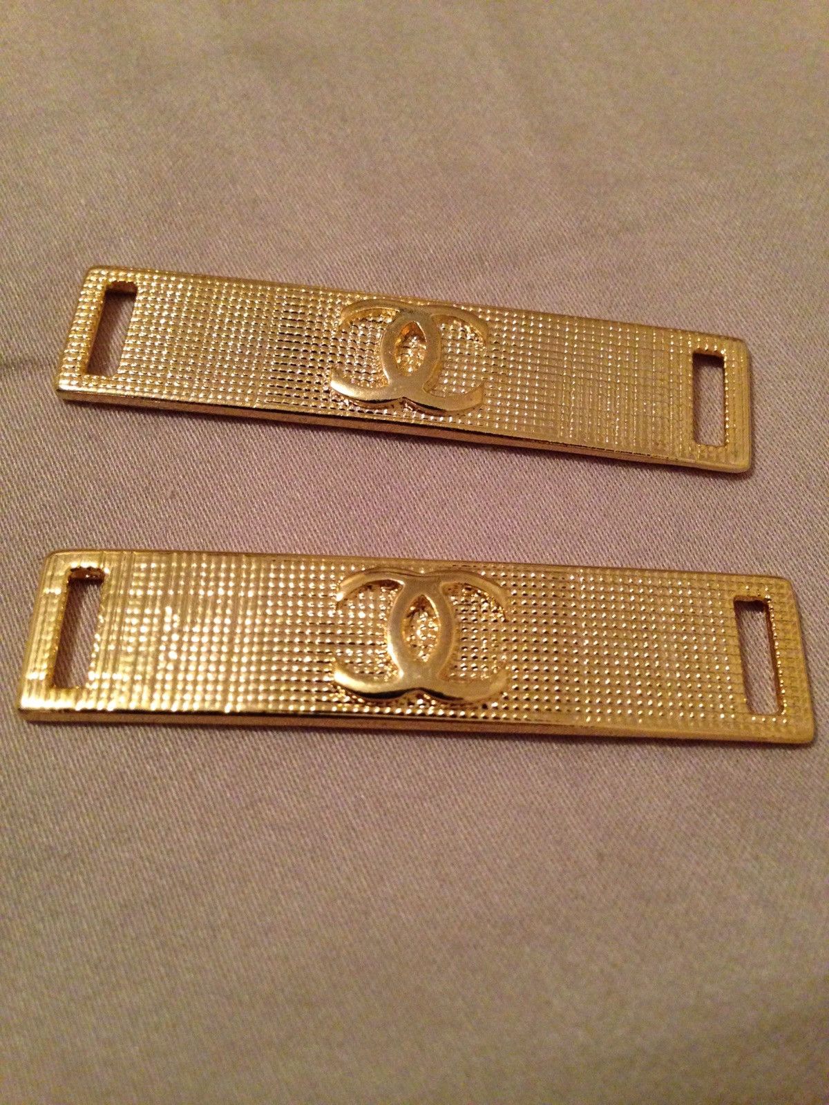 Chanel Gold Chanel Shoelace Covers Grailed