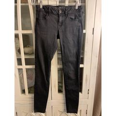 American Eagle Outfitters, Jeans, American Eagle Super Stretch Aeo Sateen Dark  Blue Jeggings