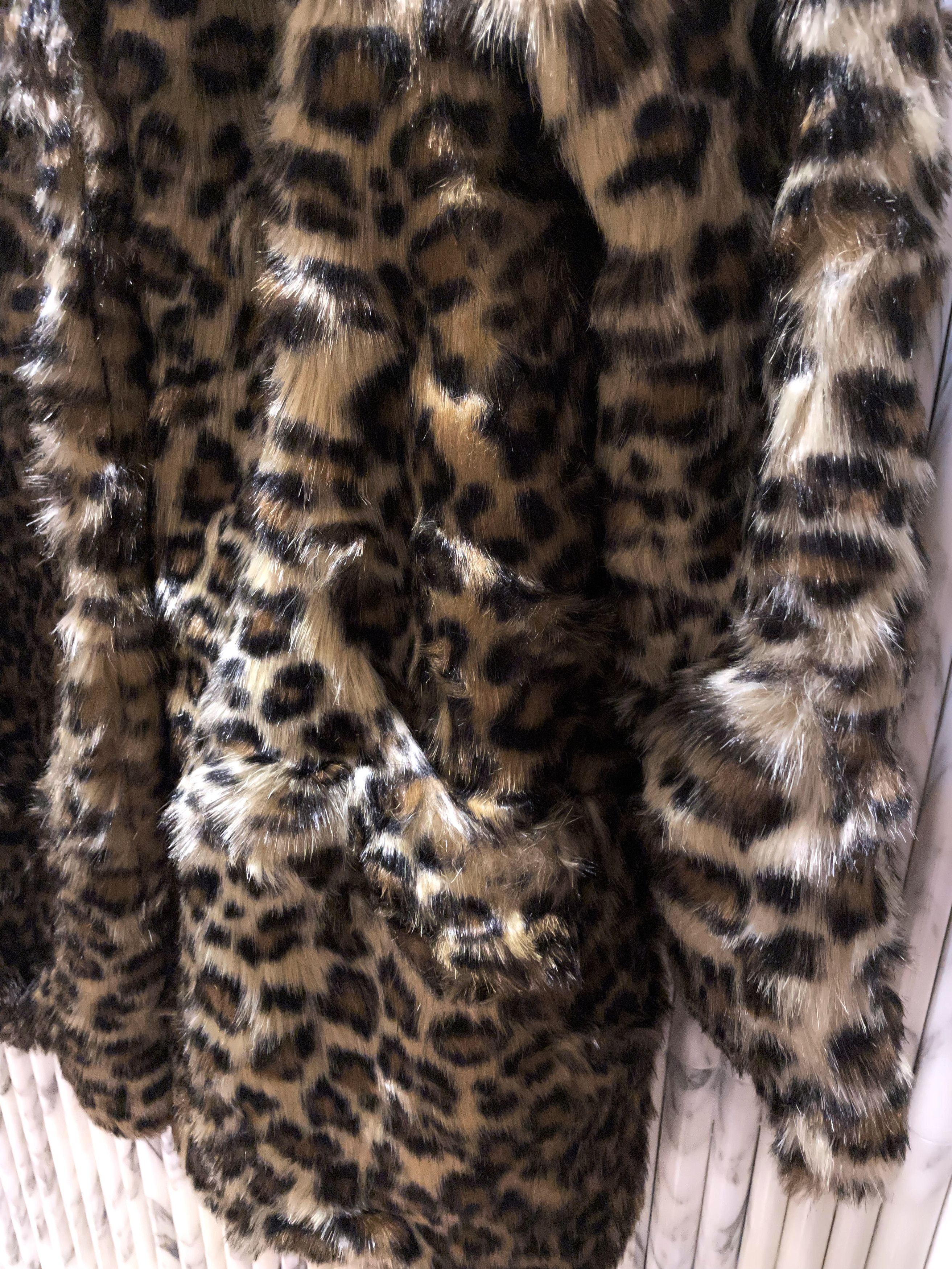 New Look VINTAGE SHAGGY LEOPARD BABYCAT FAUX FUR COAT Size US M / EU 48-50 / 2 - 13 Thumbnail