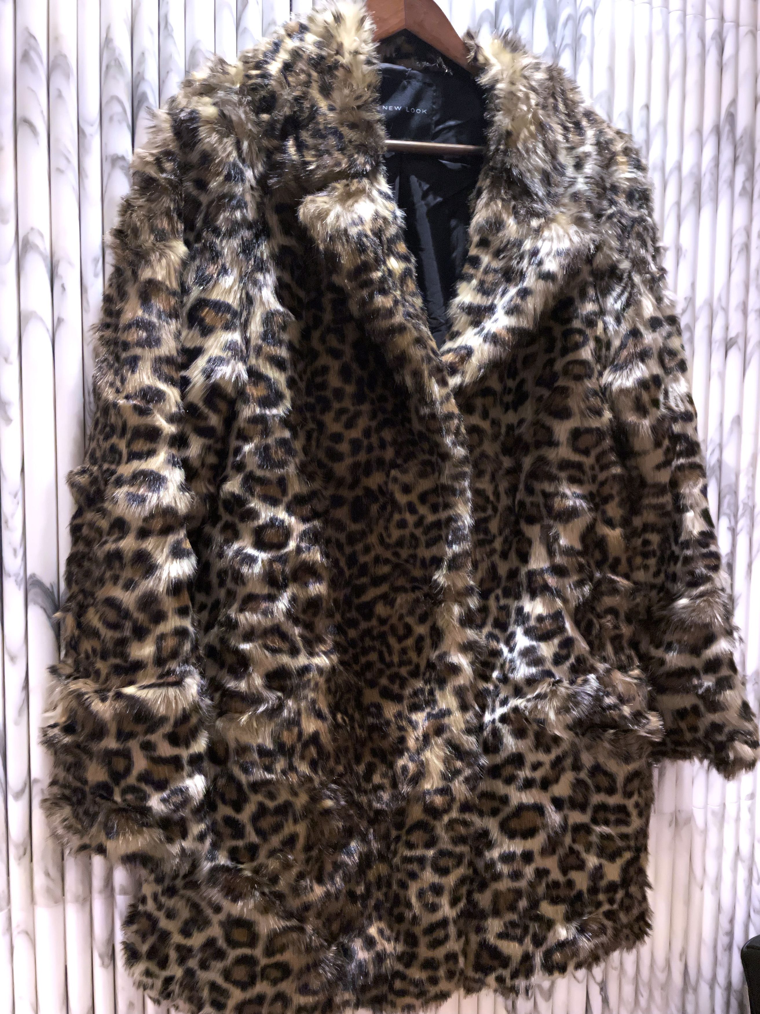 New Look VINTAGE SHAGGY LEOPARD BABYCAT FAUX FUR COAT Size US M / EU 48-50 / 2 - 8 Thumbnail