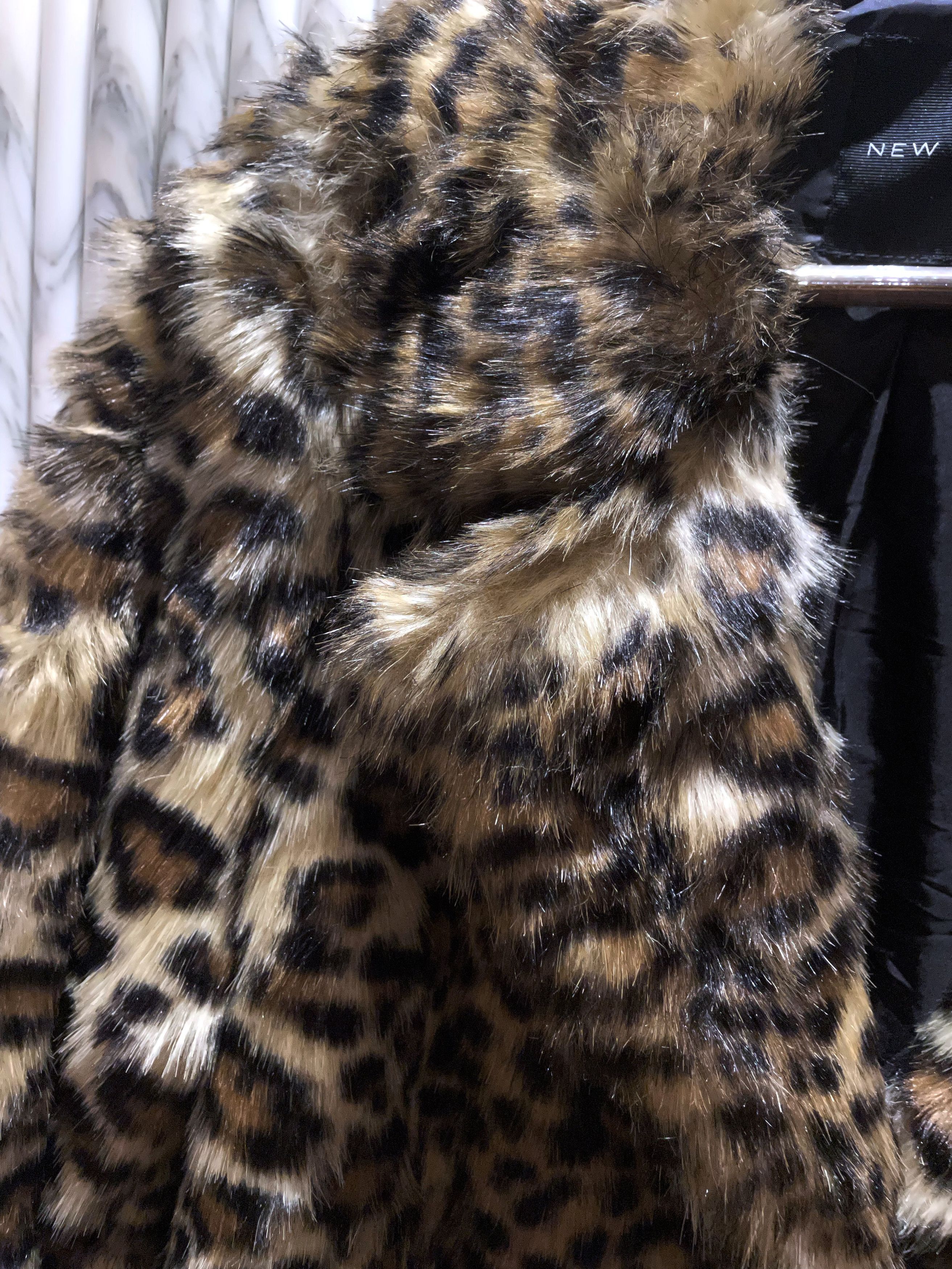 New Look VINTAGE SHAGGY LEOPARD BABYCAT FAUX FUR COAT Size US M / EU 48-50 / 2 - 10 Thumbnail