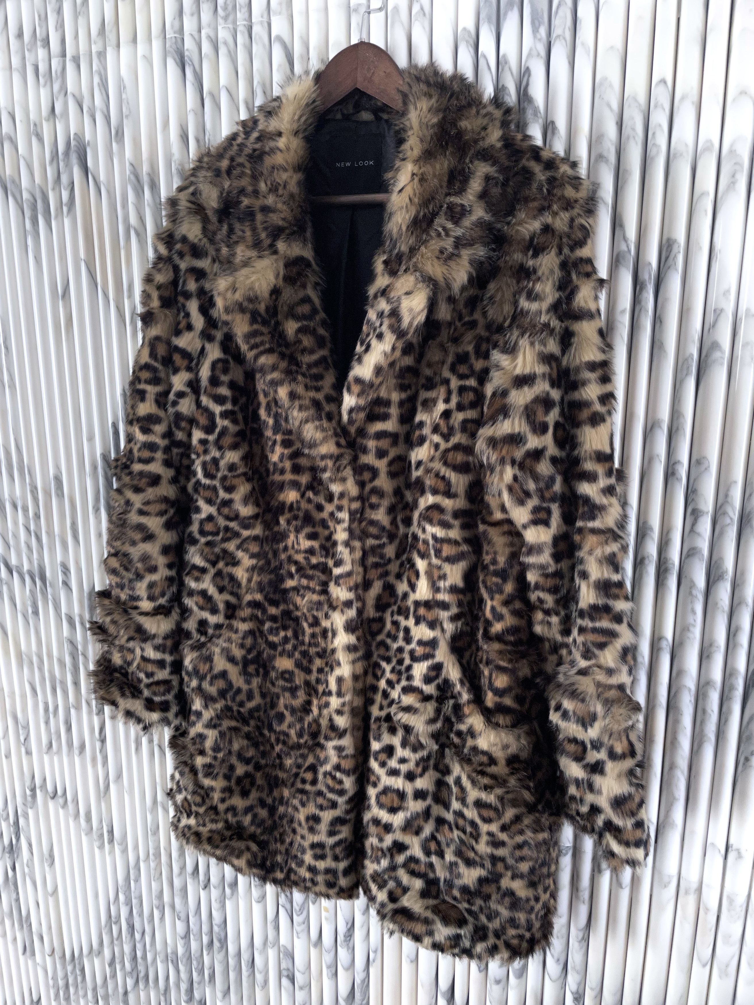 New Look VINTAGE SHAGGY LEOPARD BABYCAT FAUX FUR COAT Size US M / EU 48-50 / 2 - 2 Thumbnail