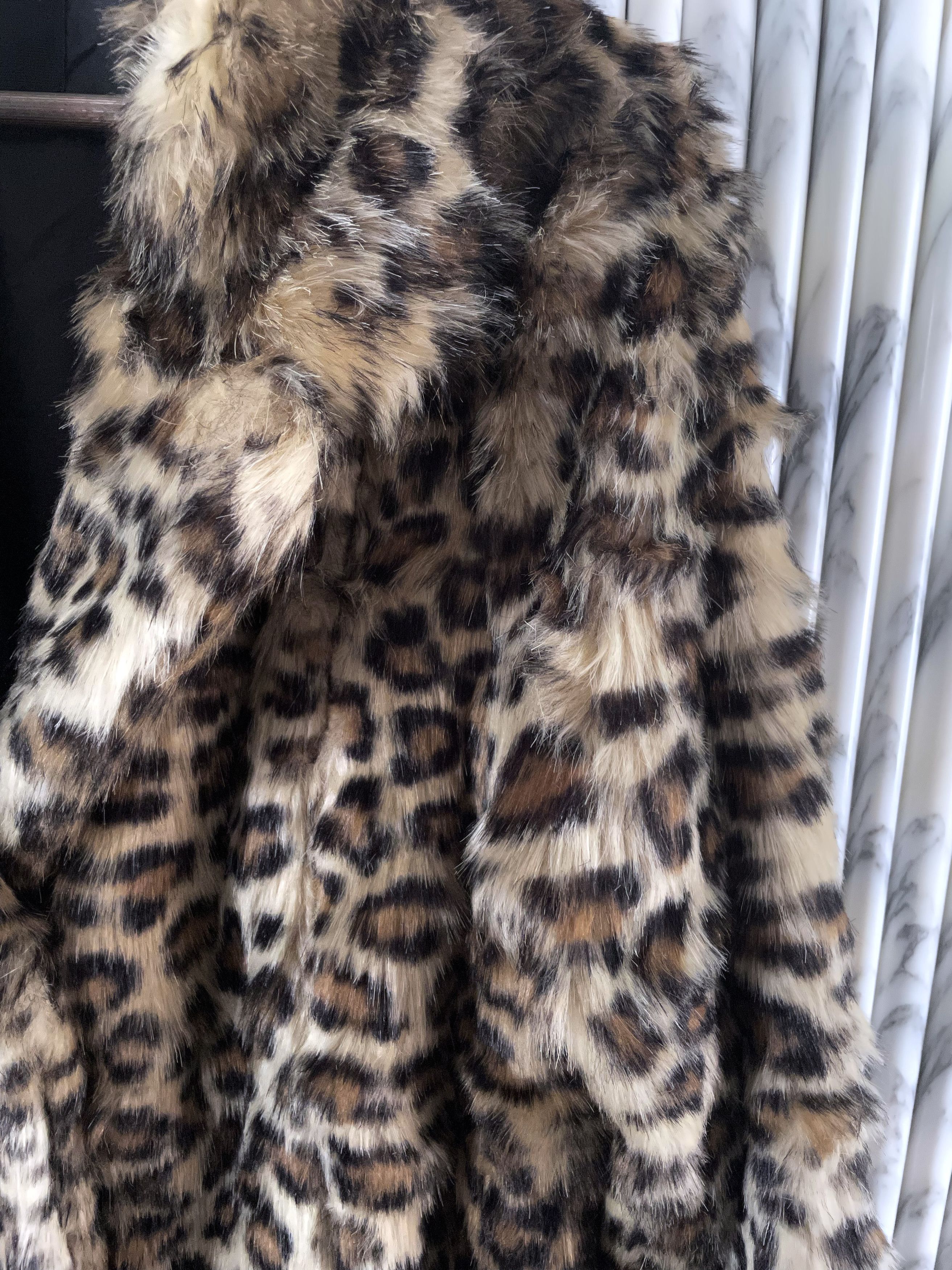 New Look VINTAGE SHAGGY LEOPARD BABYCAT FAUX FUR COAT Size US M / EU 48-50 / 2 - 4 Thumbnail