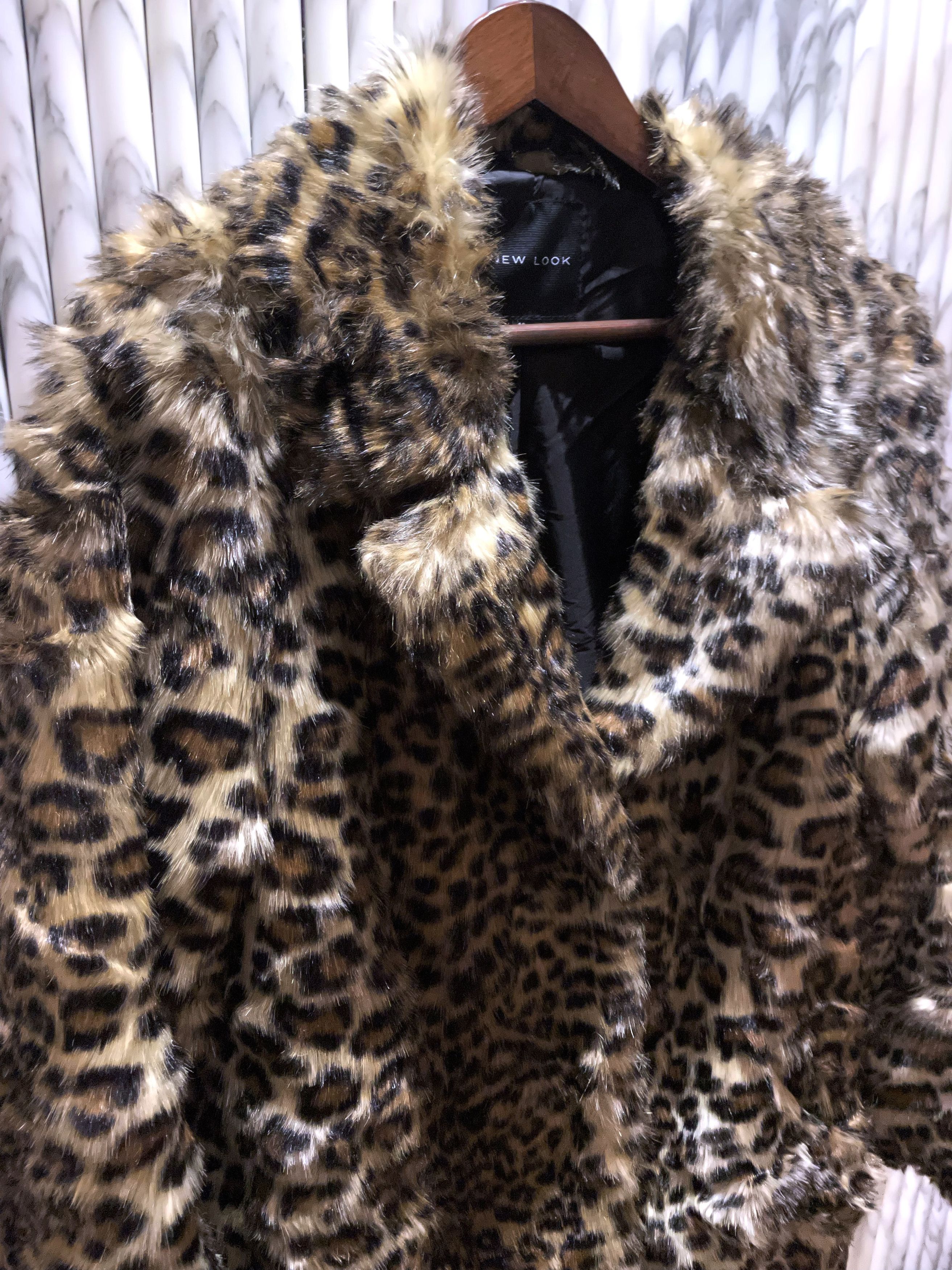 New Look VINTAGE SHAGGY LEOPARD BABYCAT FAUX FUR COAT Size US M / EU 48-50 / 2 - 9 Thumbnail