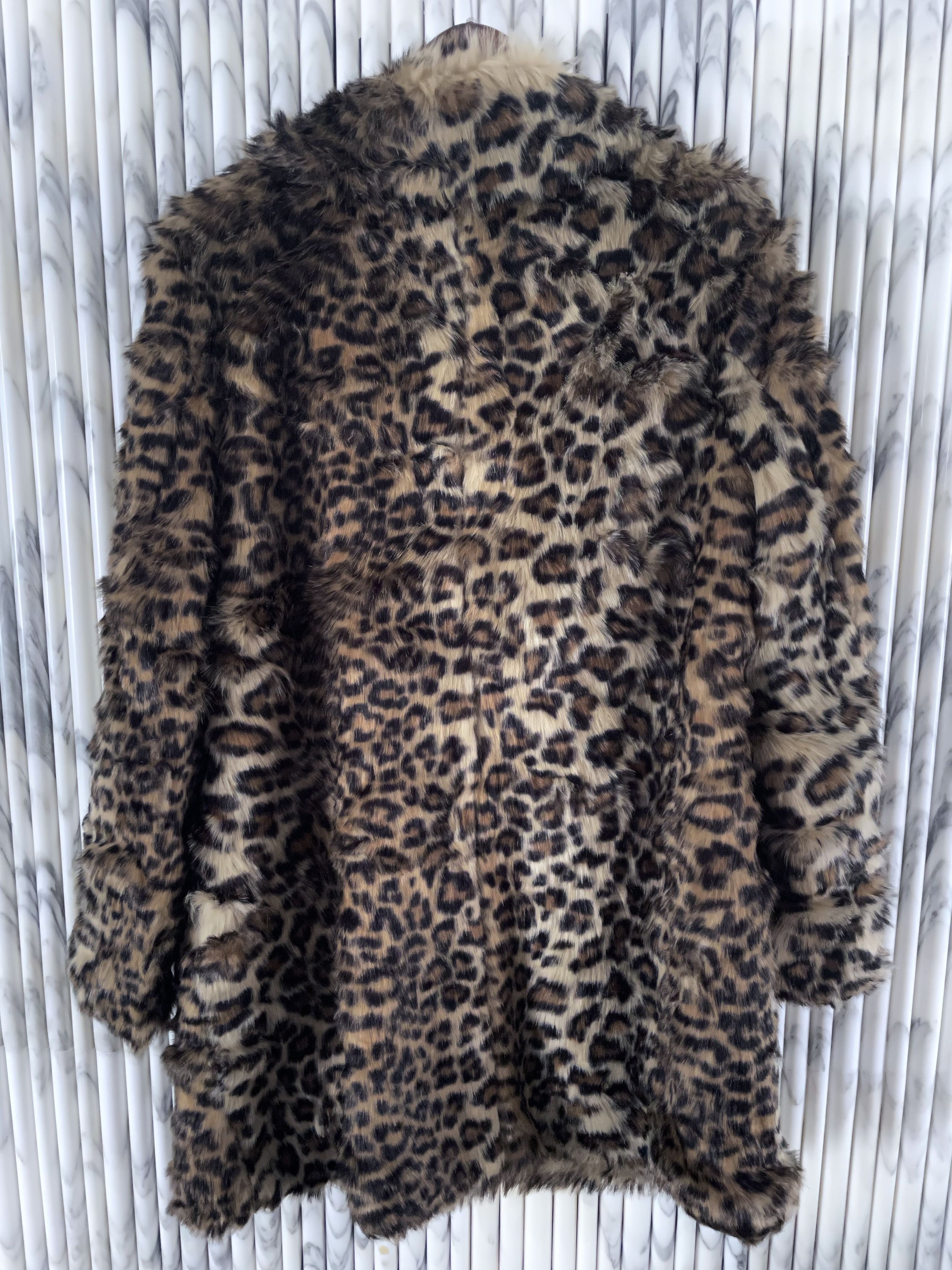 New Look VINTAGE SHAGGY LEOPARD BABYCAT FAUX FUR COAT Size US M / EU 48-50 / 2 - 5 Thumbnail