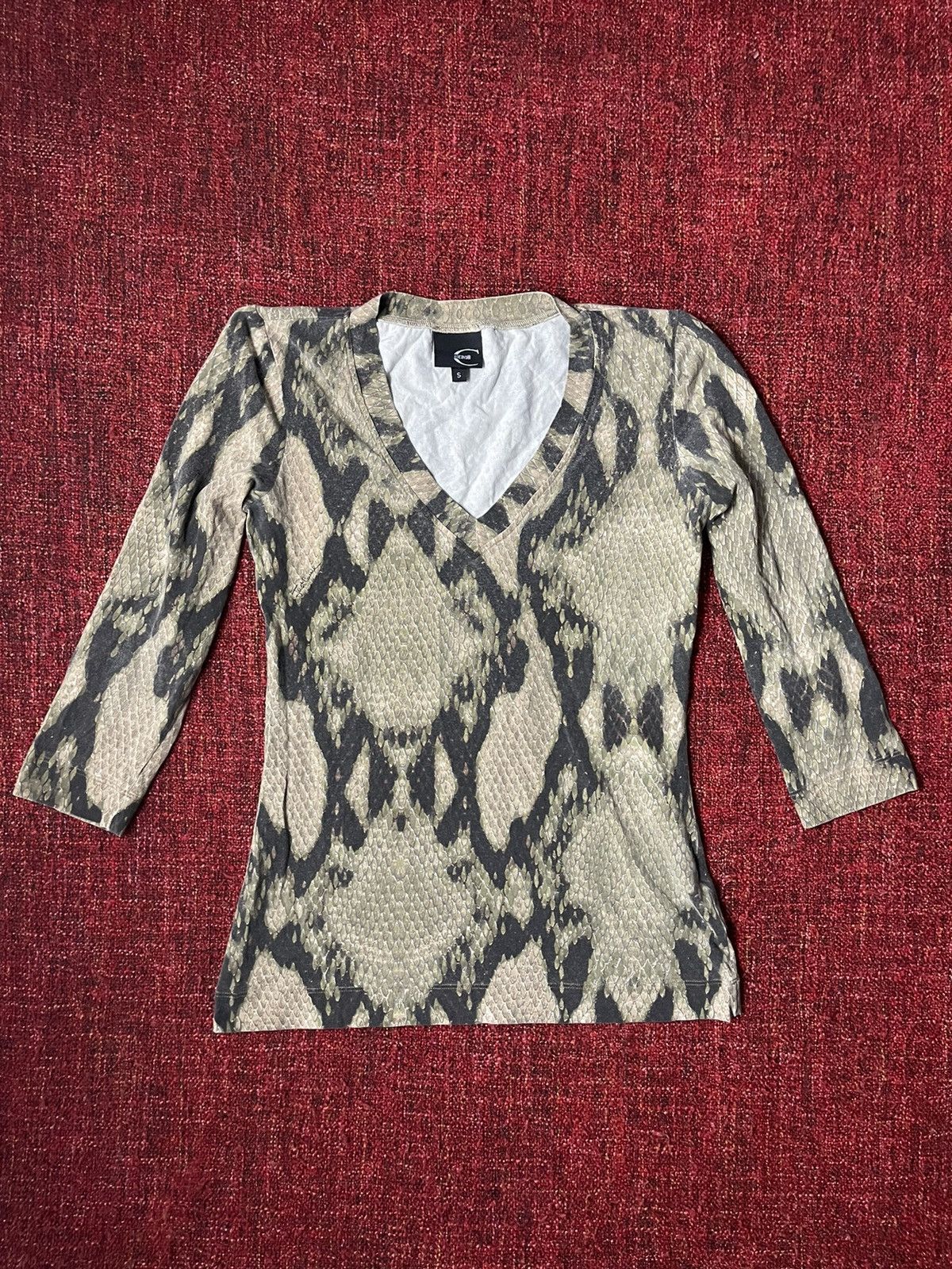 Just Cavalli × Roberto Cavalli × Vintage Just Cavalli vintage snake skin python pattern longsleeve Size S / US 4 / IT 40 - 1 Thumbnail